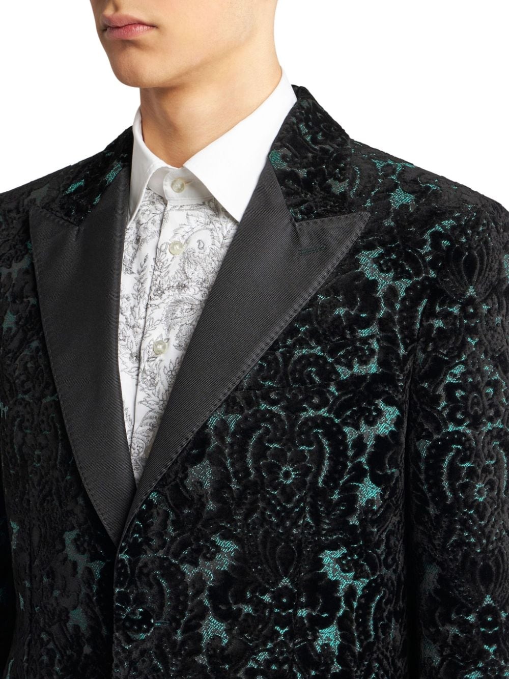 brocade velvet blazer - 4