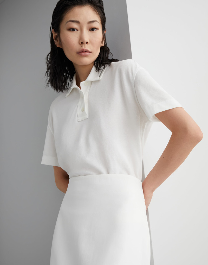 Crêpe cotton double twill column skirt 3