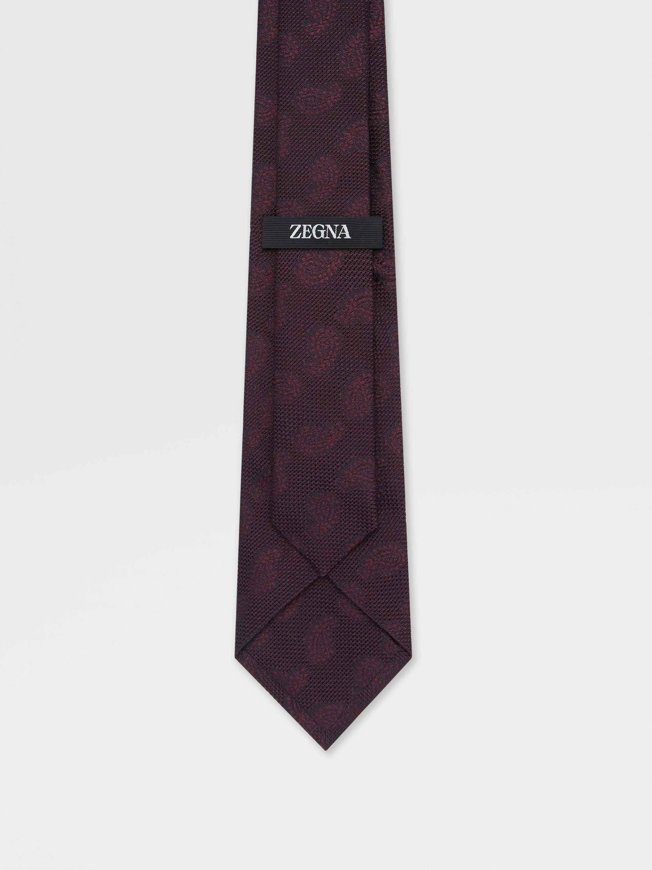 BURGUNDY SILK TIE - 3