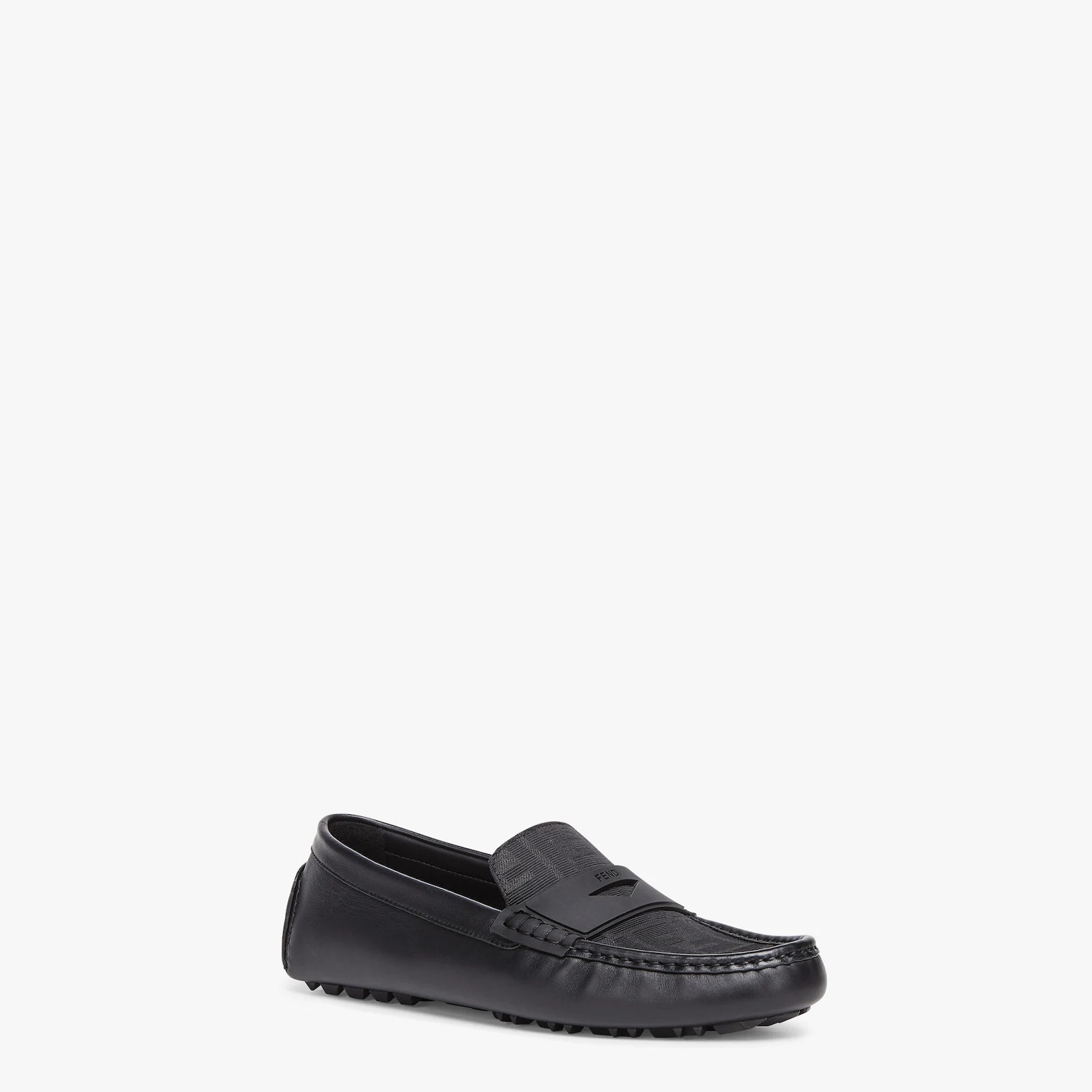Black leather driver loafers - 2