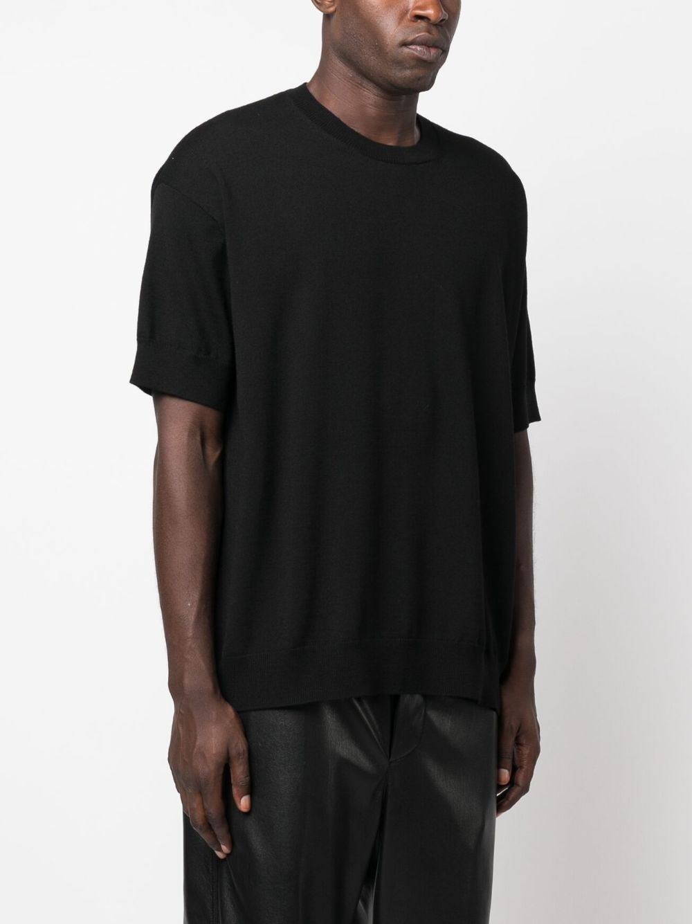 short-sleeve wool jumper - 3