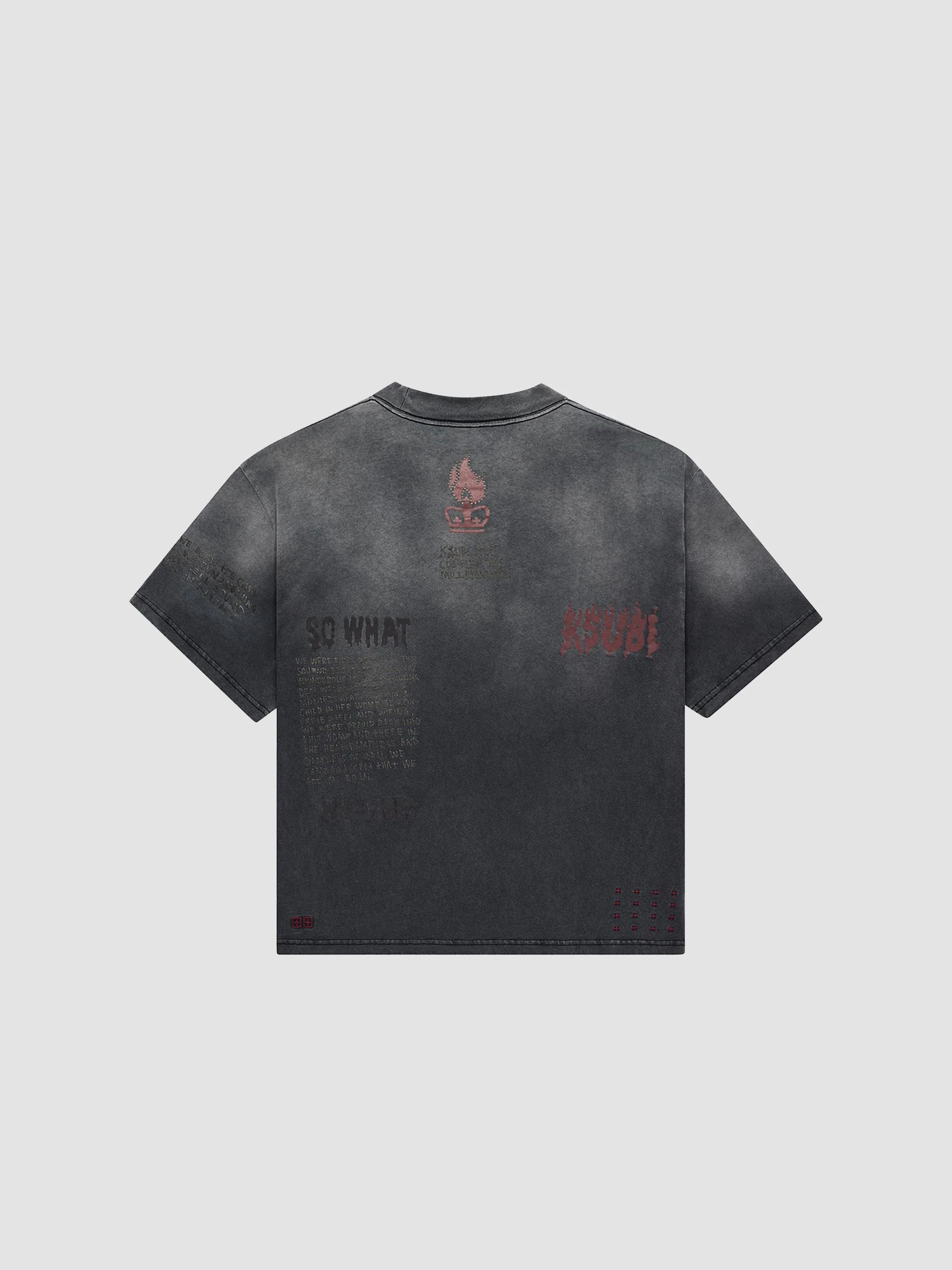 Men's Shield Halen Printed Cotton T-Shirt - Charcoal - 1