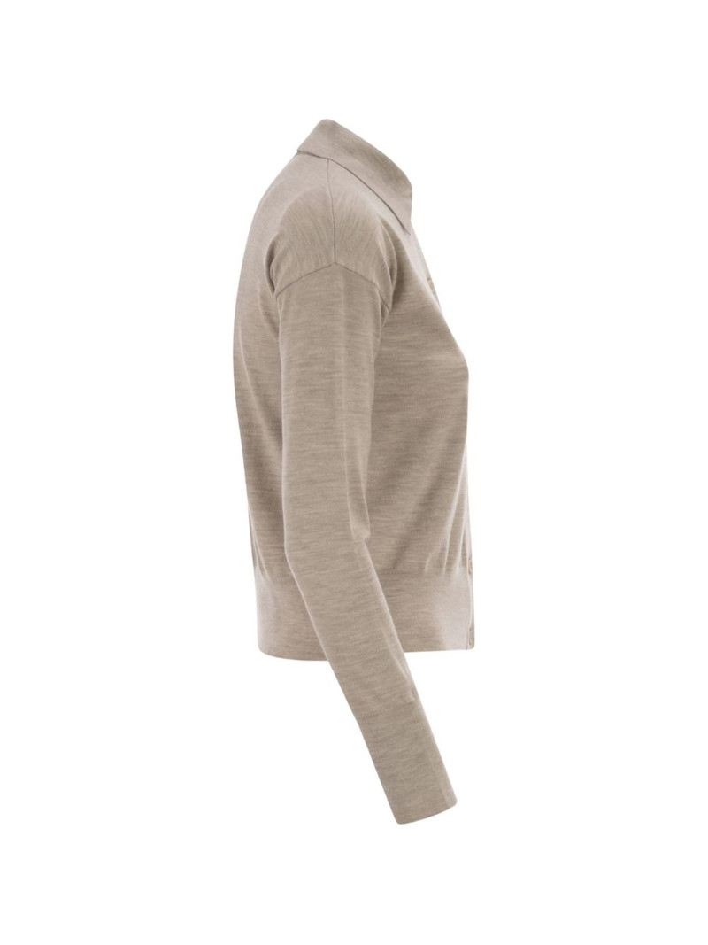 shirt collar cropped wool cardigan 3