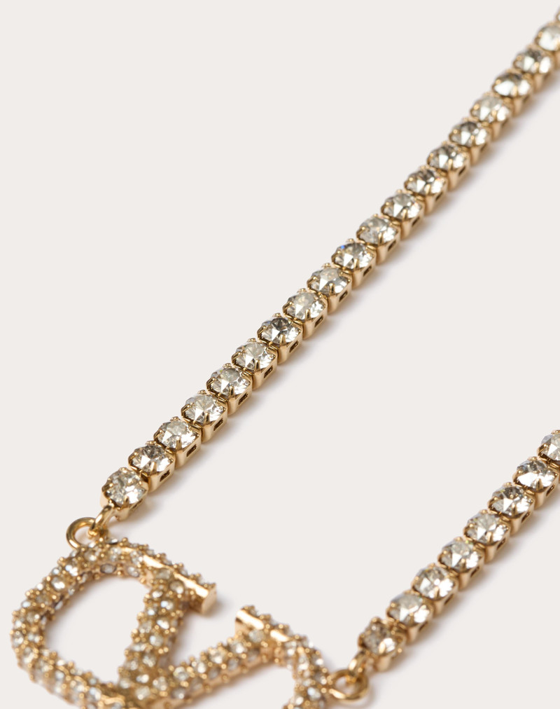 Valentino VLOGO SIGNATURE METAL AND SWAROVSKI® CRYSTAL NECKLACE outlook