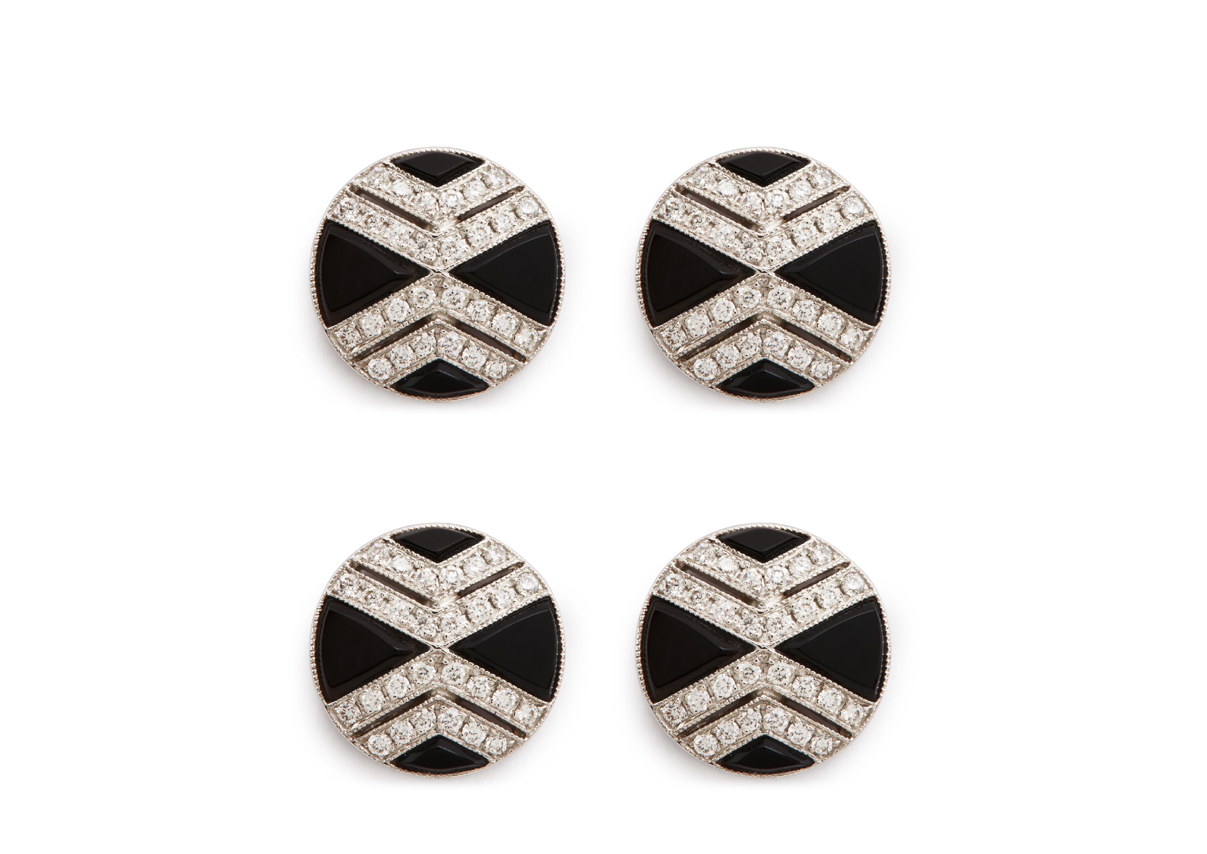 DIAMOND ONYX ROUND STUDS - 1