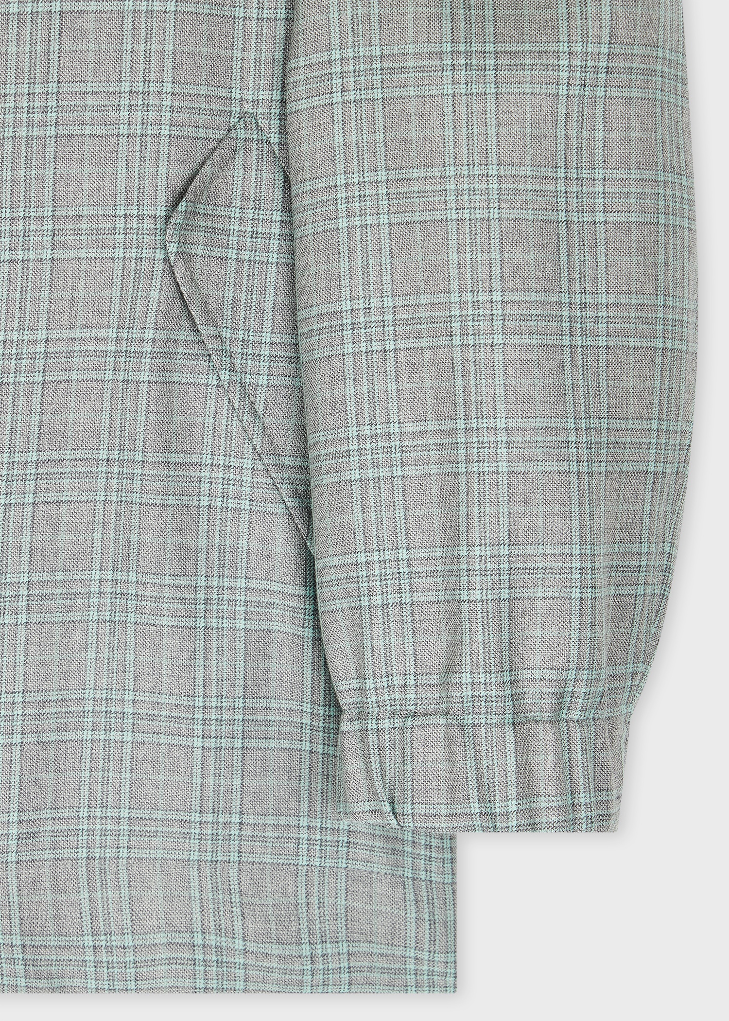 Grey And Green Check Wool Blouson Jacket - 3