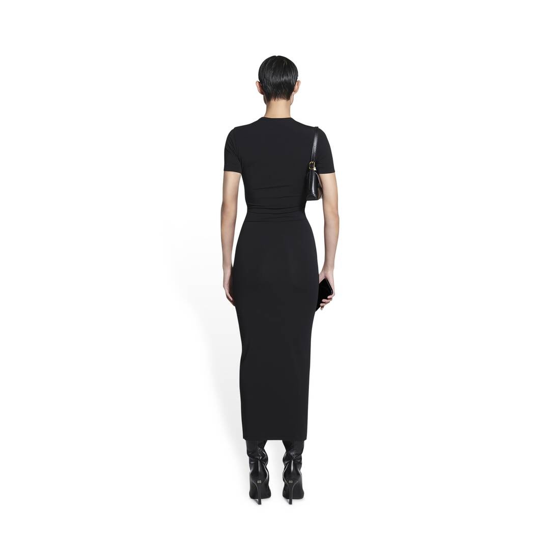 Women's Superlong Stretch Dress in Black - 4