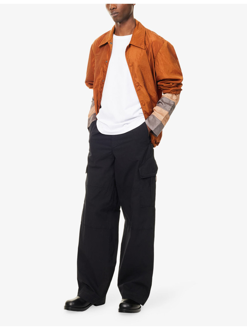 Dries Van Noten Patch-Pocket Wide-Leg Cotton Cargo Trousers outlook
