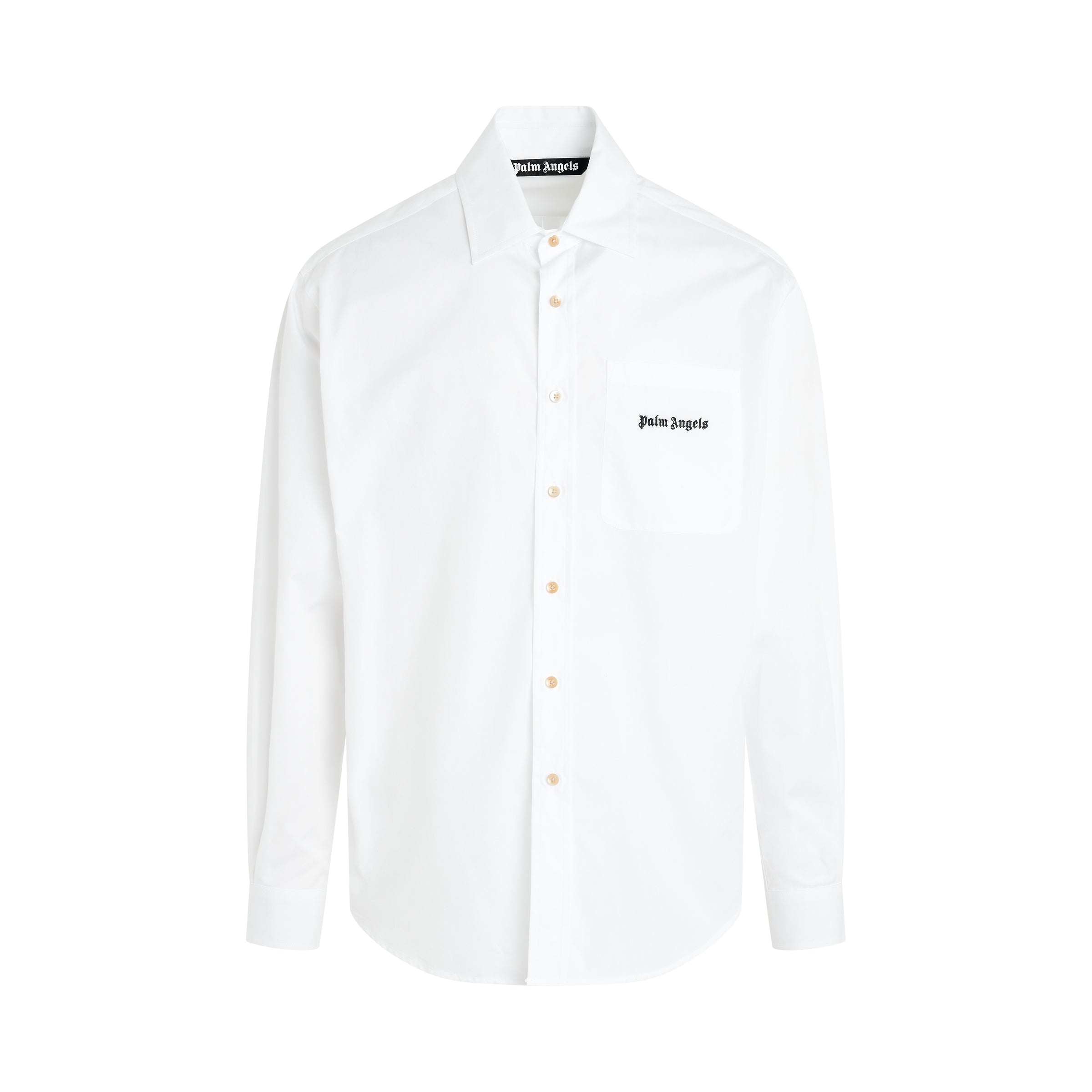 Classic Logo Long Sleeve Shirt in White/Black - 1