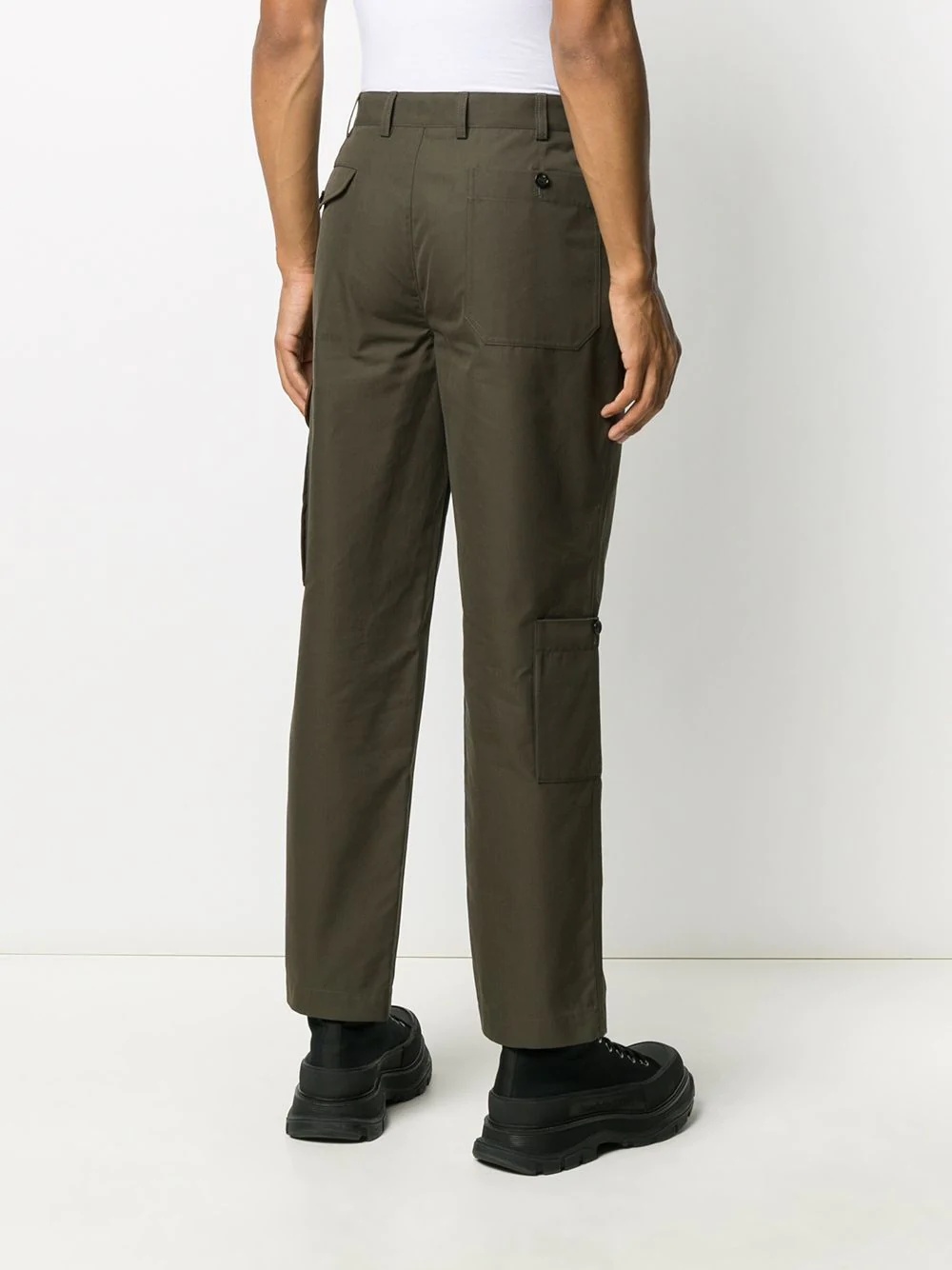 cotton straight-leg trousers - 4