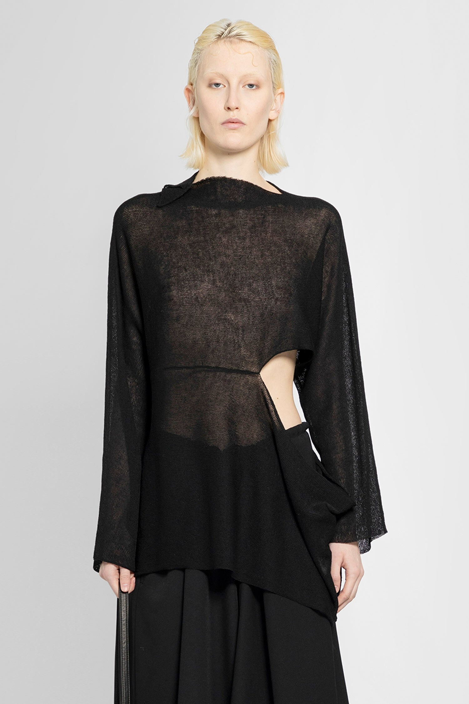 YOHJI YAMAMOTO WOMAN BLACK KNITWEAR - 1