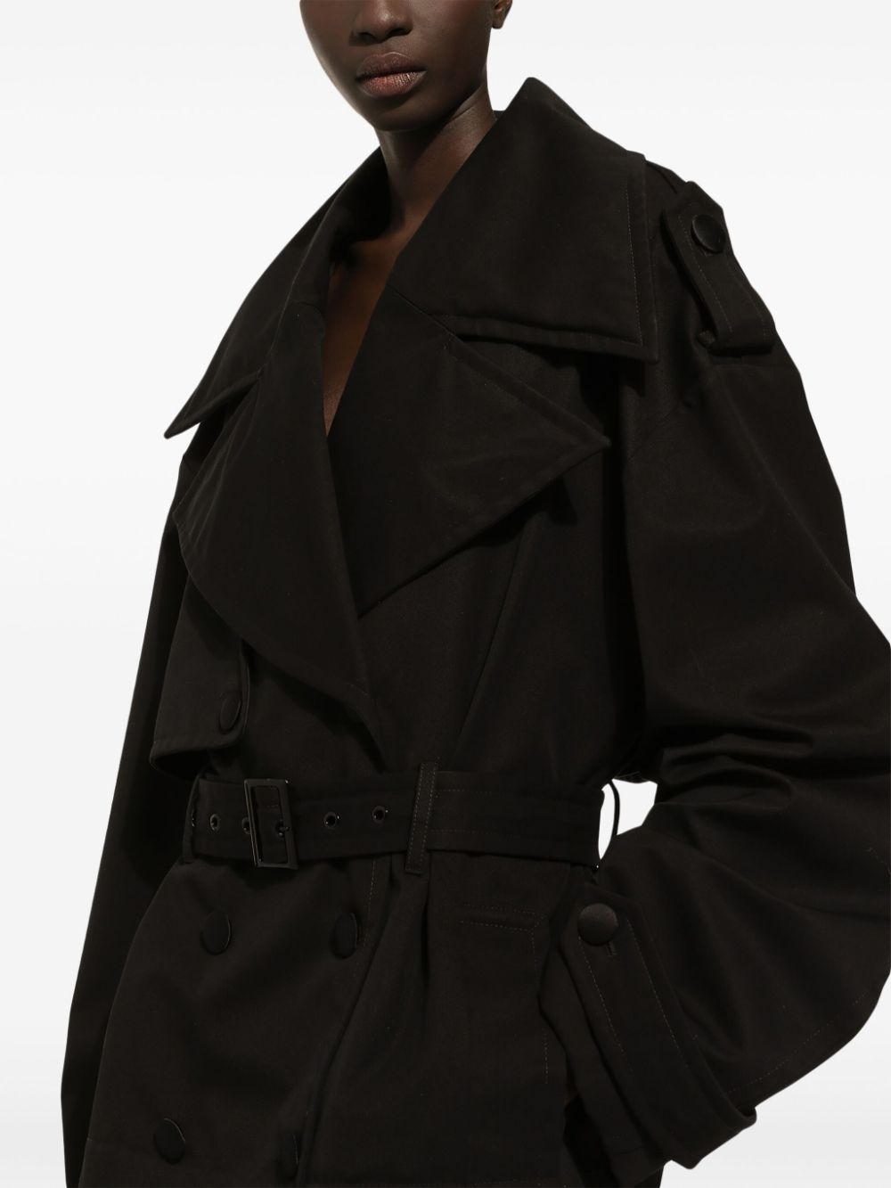belted double-breasted jacket - 5