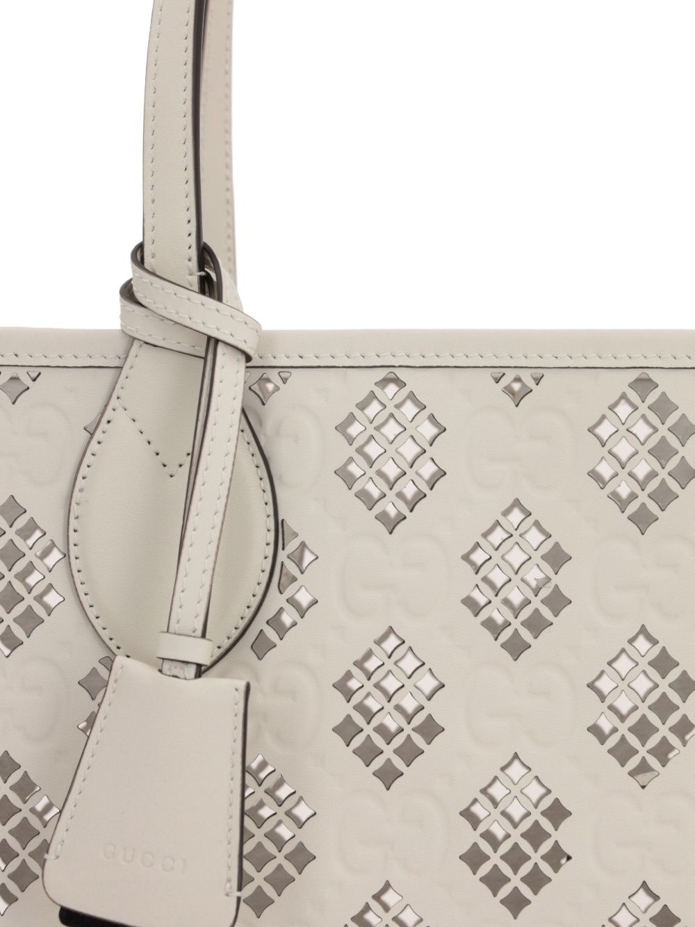 laser-cut leather tote bag - 4