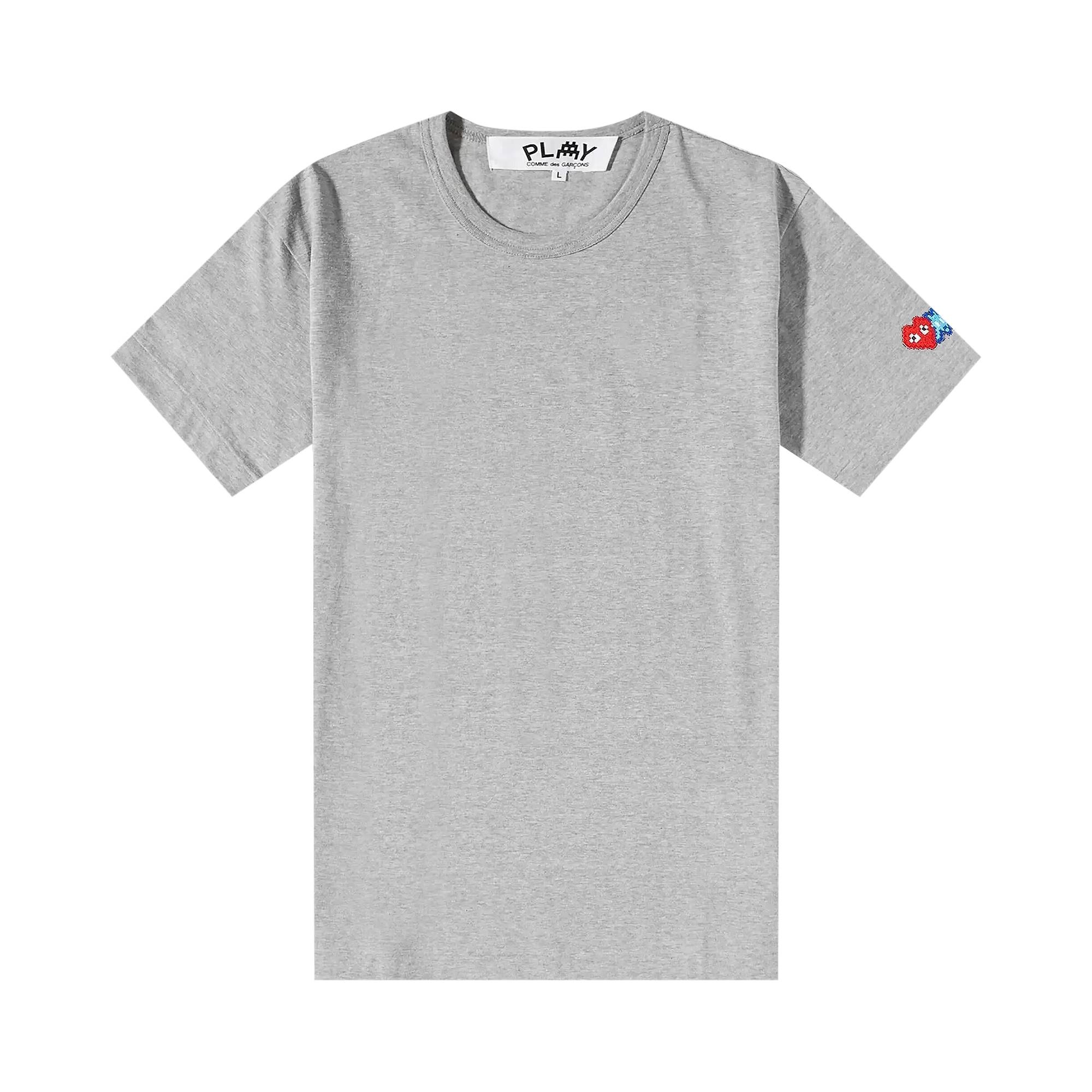 Comme des Garçons PLAY x Invader Logo Patch T-Shirt 'Grey' - 1