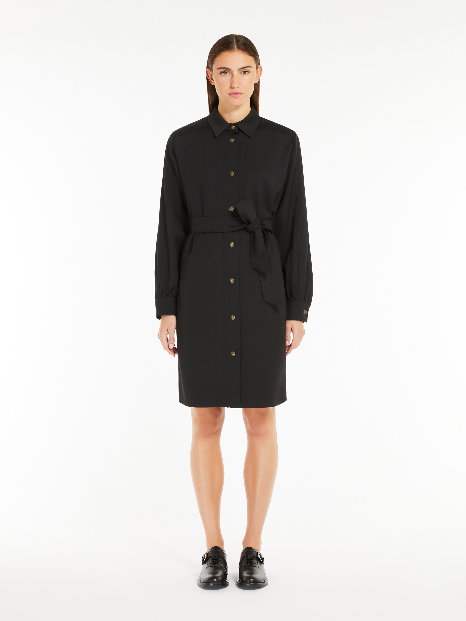 KIM Wool satin shirt dress - 3