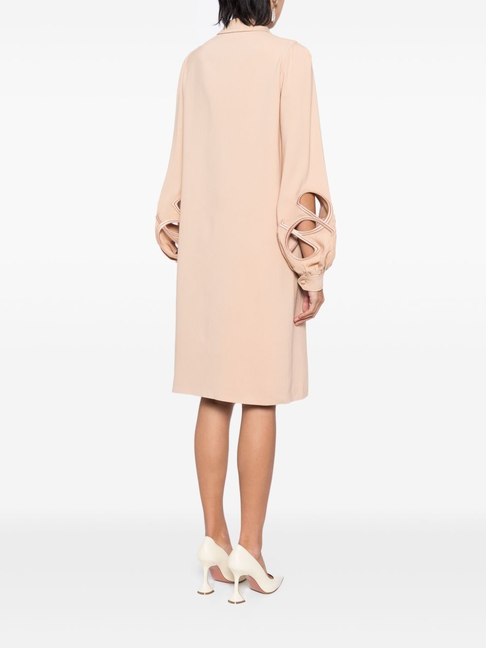 embroidered cut-out dress - 4