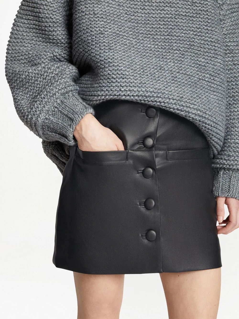 faux-leather mini skirt - 5