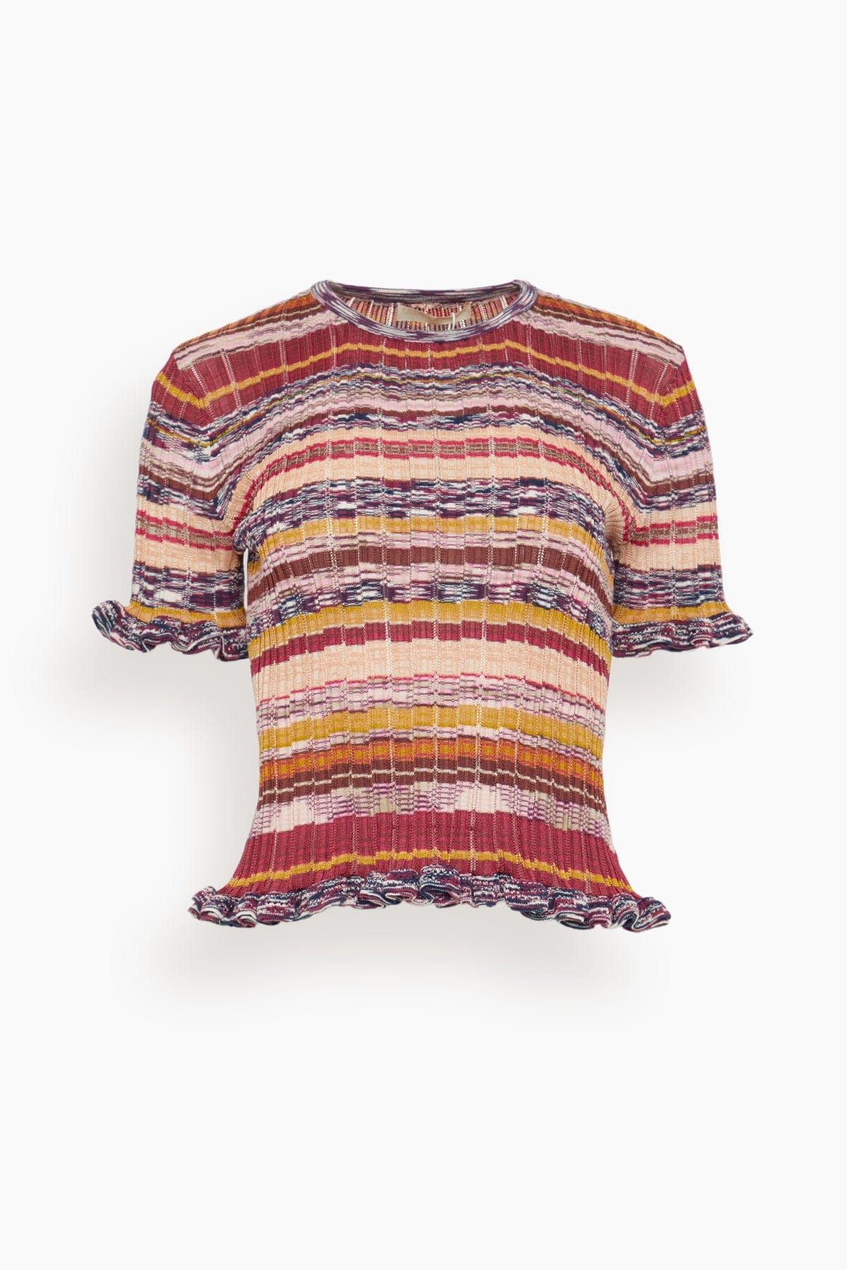 Miya Short Sleeve Knit Top in Prism - 1