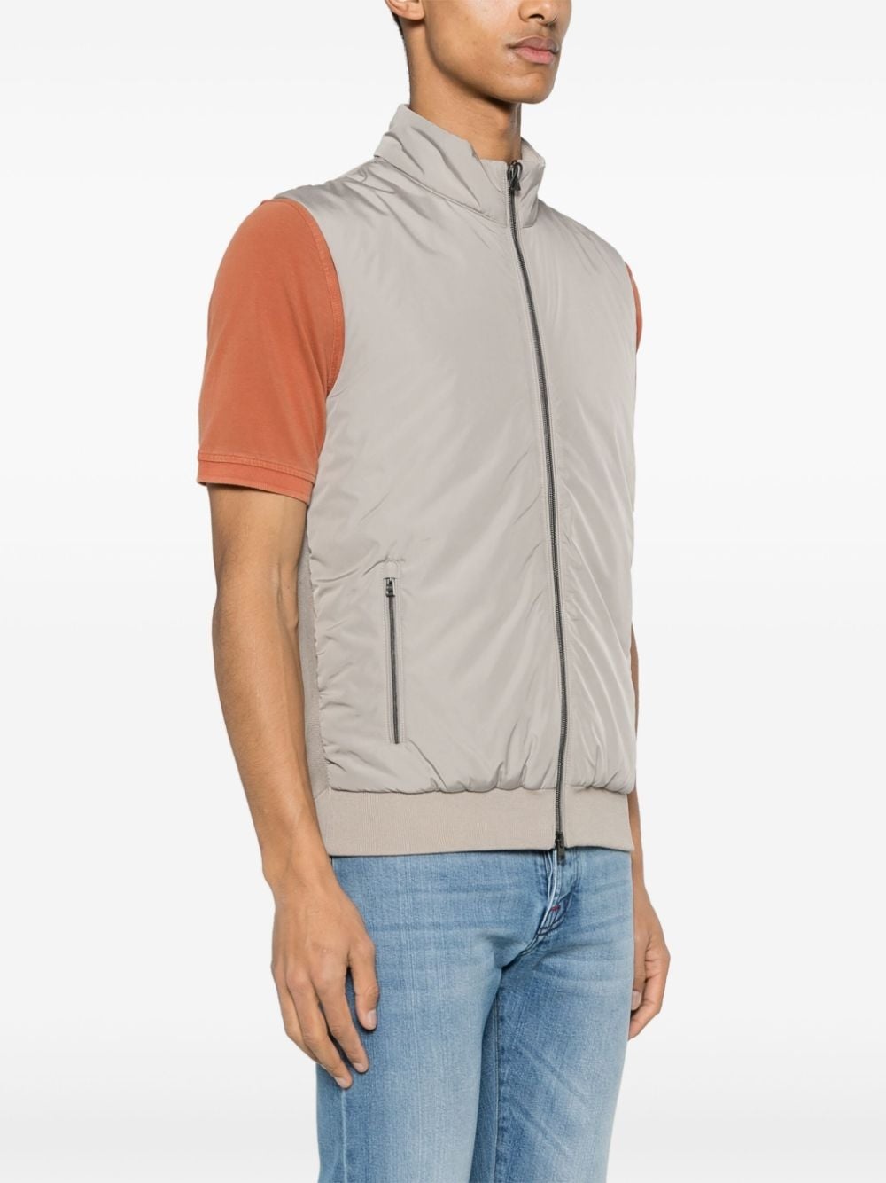 zip-up panelled gilet - 5
