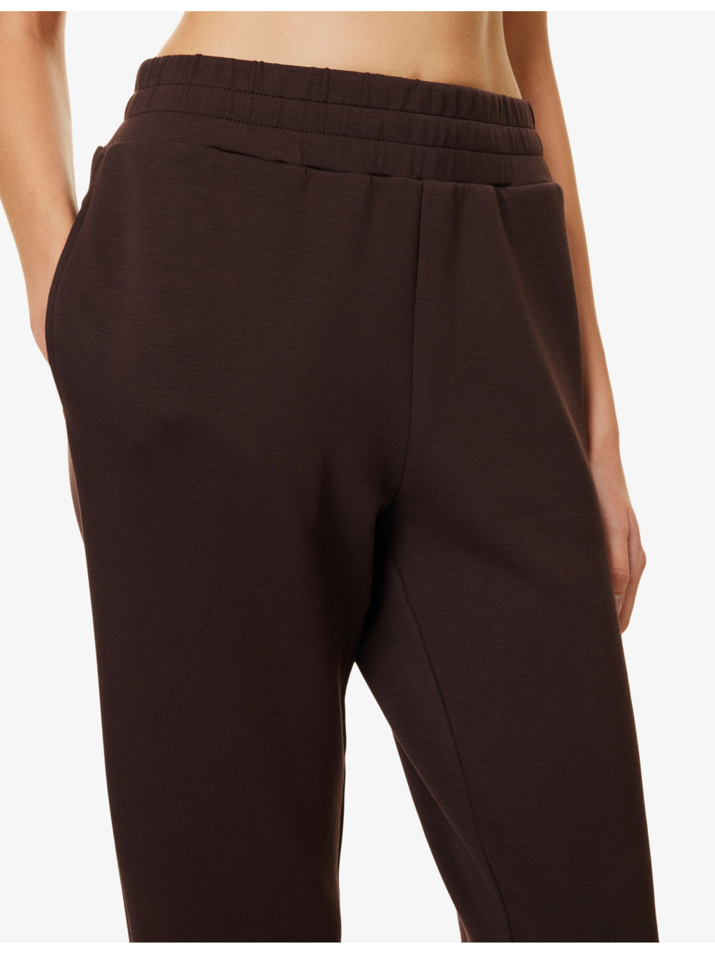 Slip-pocket elasticated-waistband stretch-jersey jogging bottoms - 5