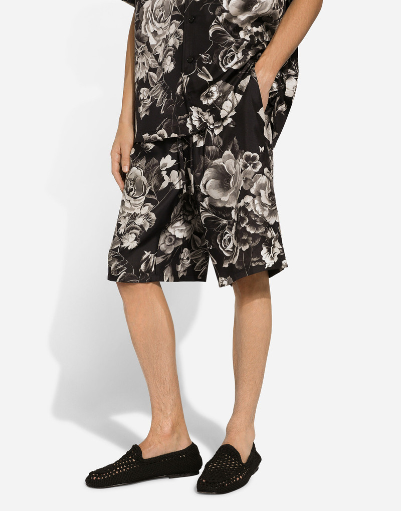 Floral-print silk vanity shorts 4