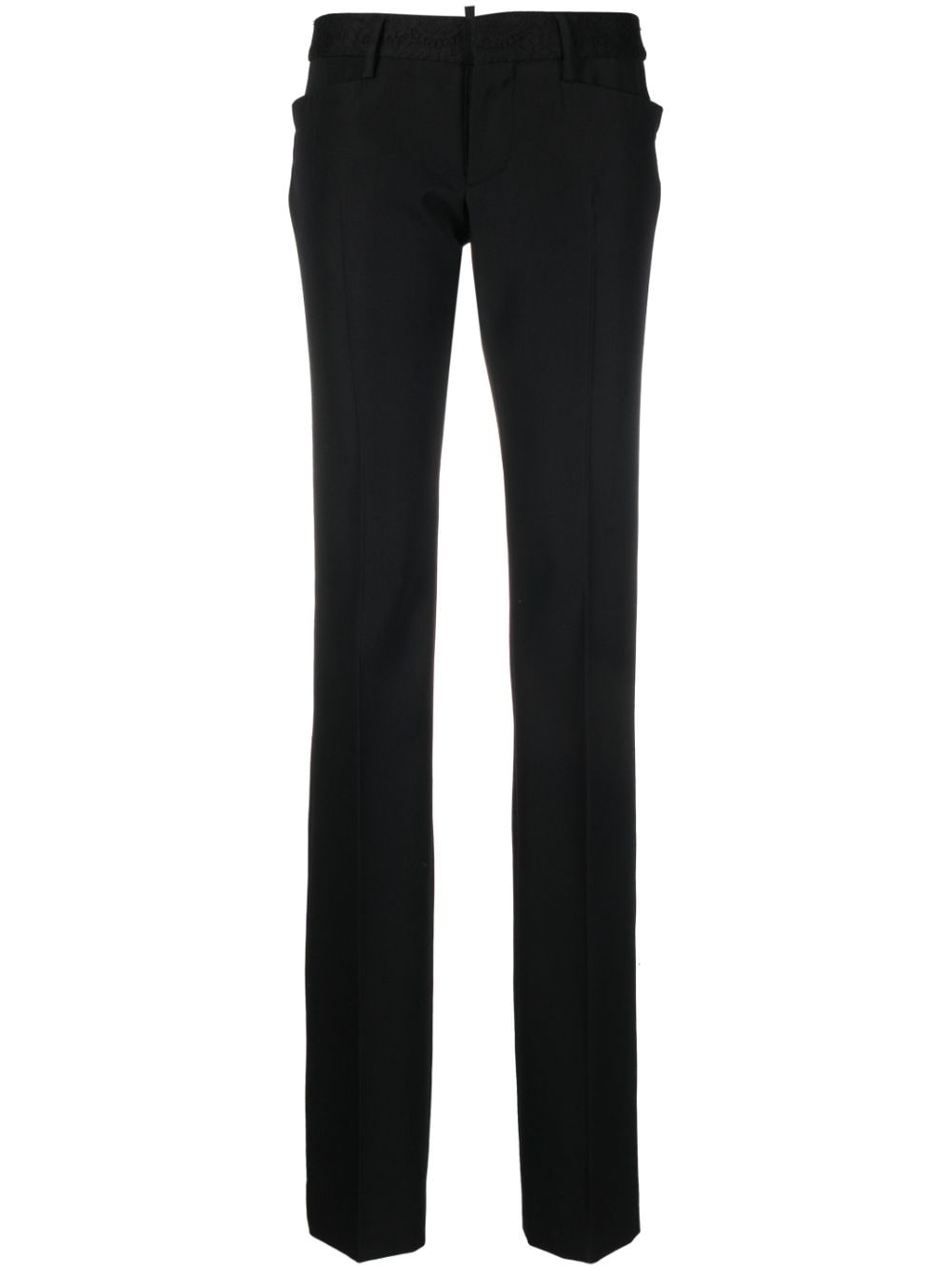 slim-cut virgin wool trousers - 1