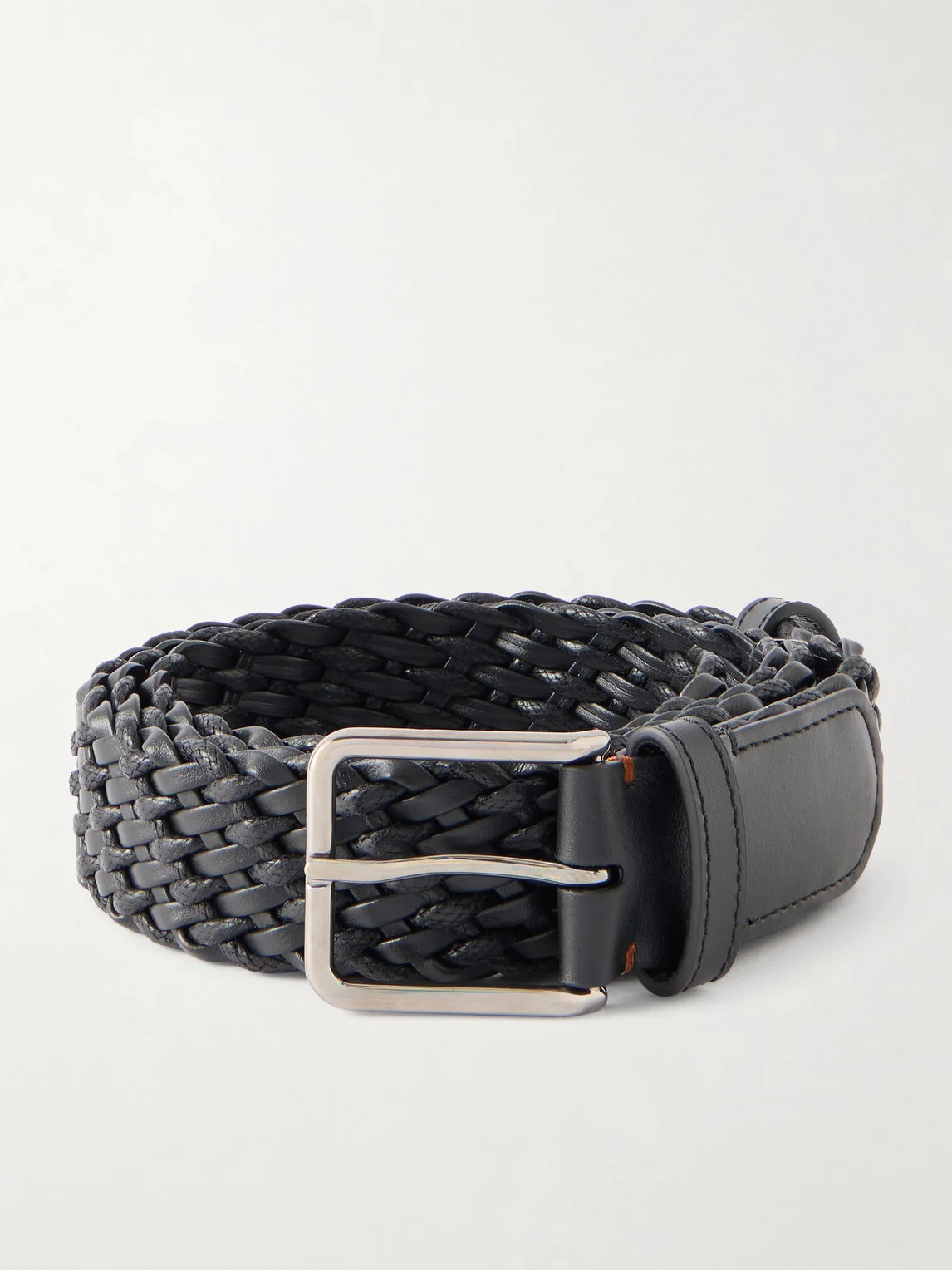 3cm Braided Leather and Cord Belt - 1