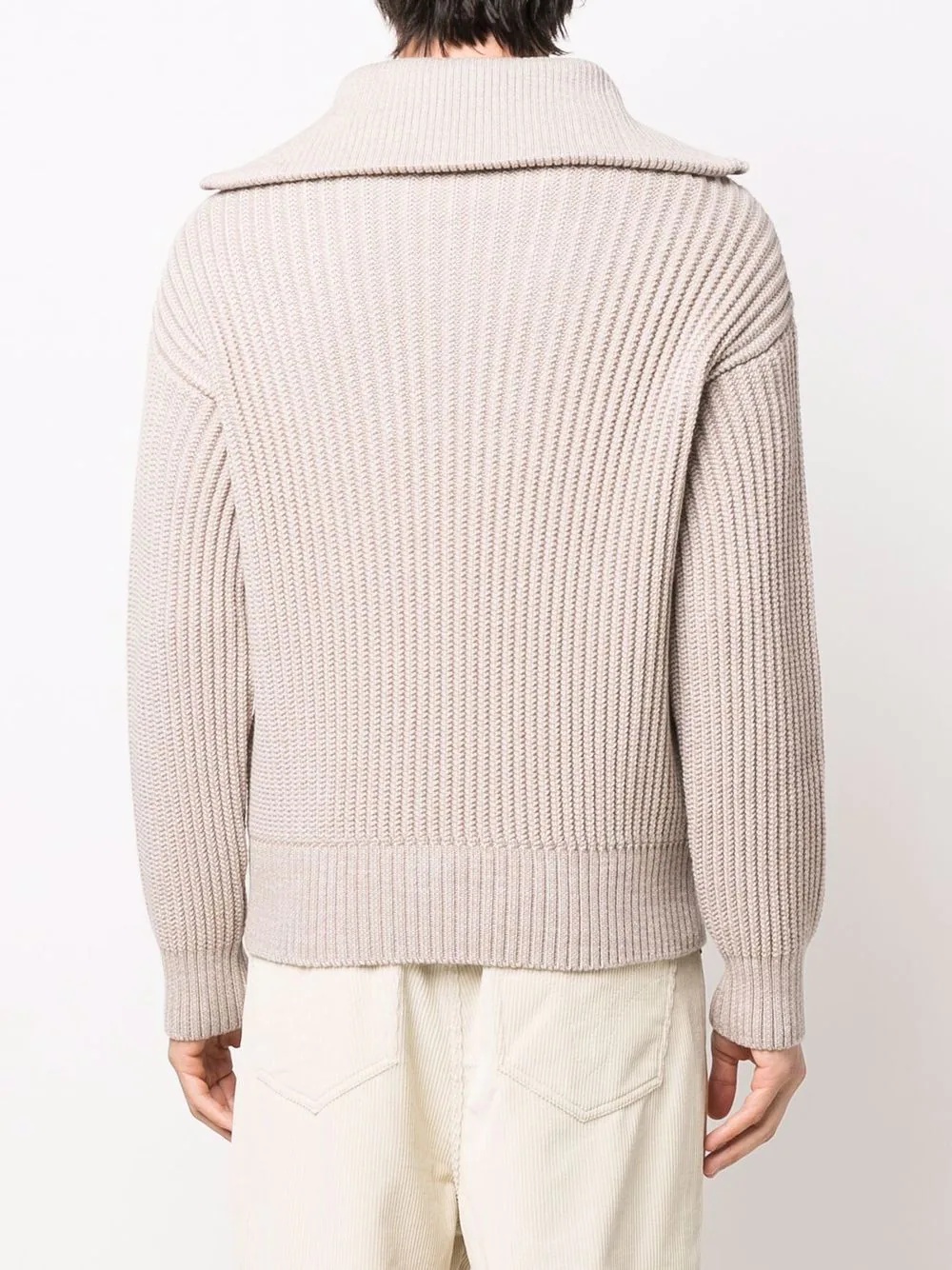 AMI Paris half-zip ribbed-knit sweatshirt | REVERSIBLE