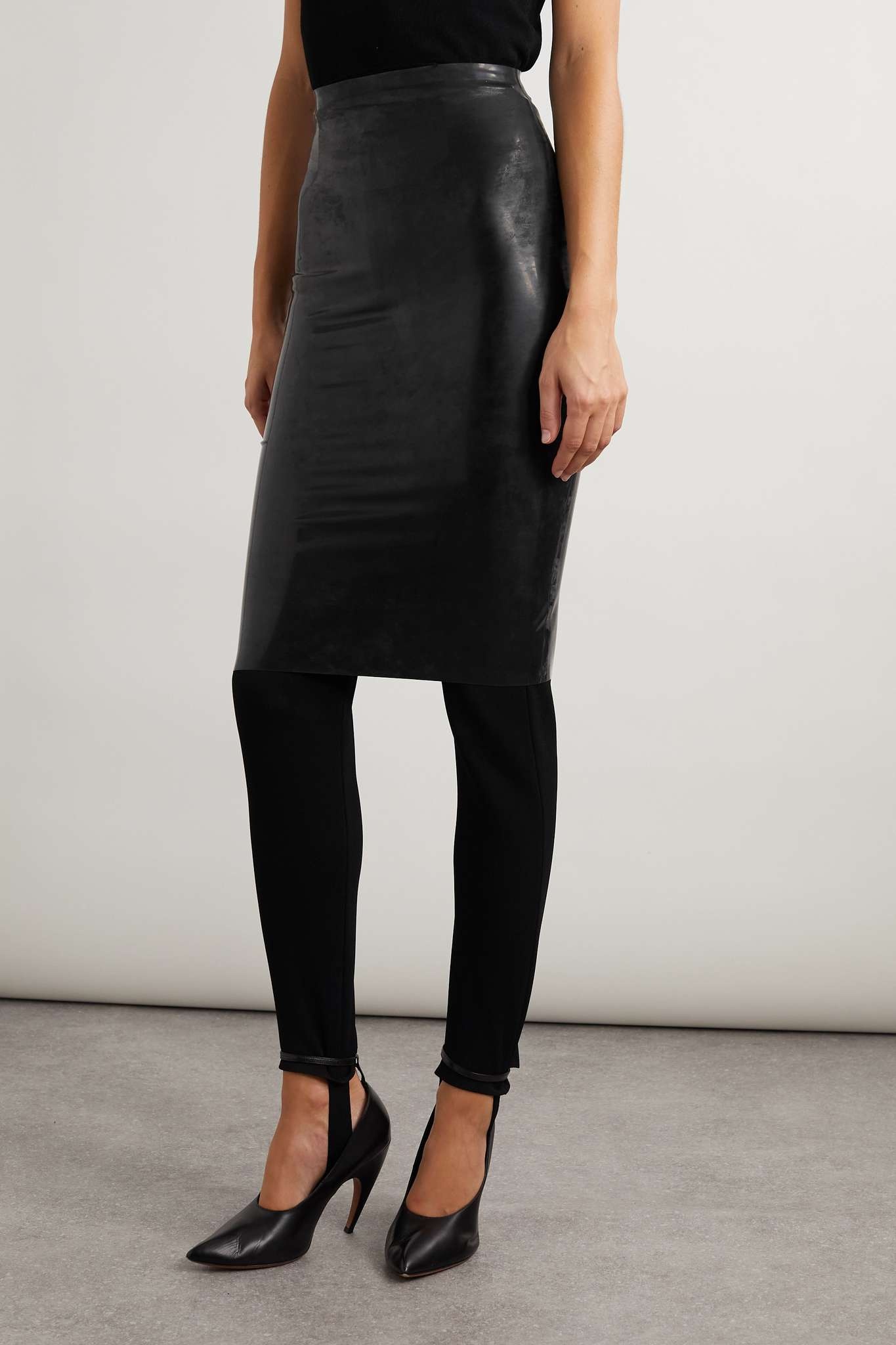 Latex pencil skirt - 3