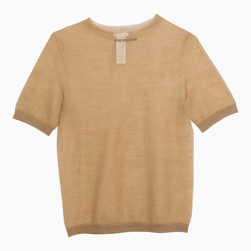 ACNE STUDIOS CARAMEL TRASPARENT SWEATER IN BLEND - 3