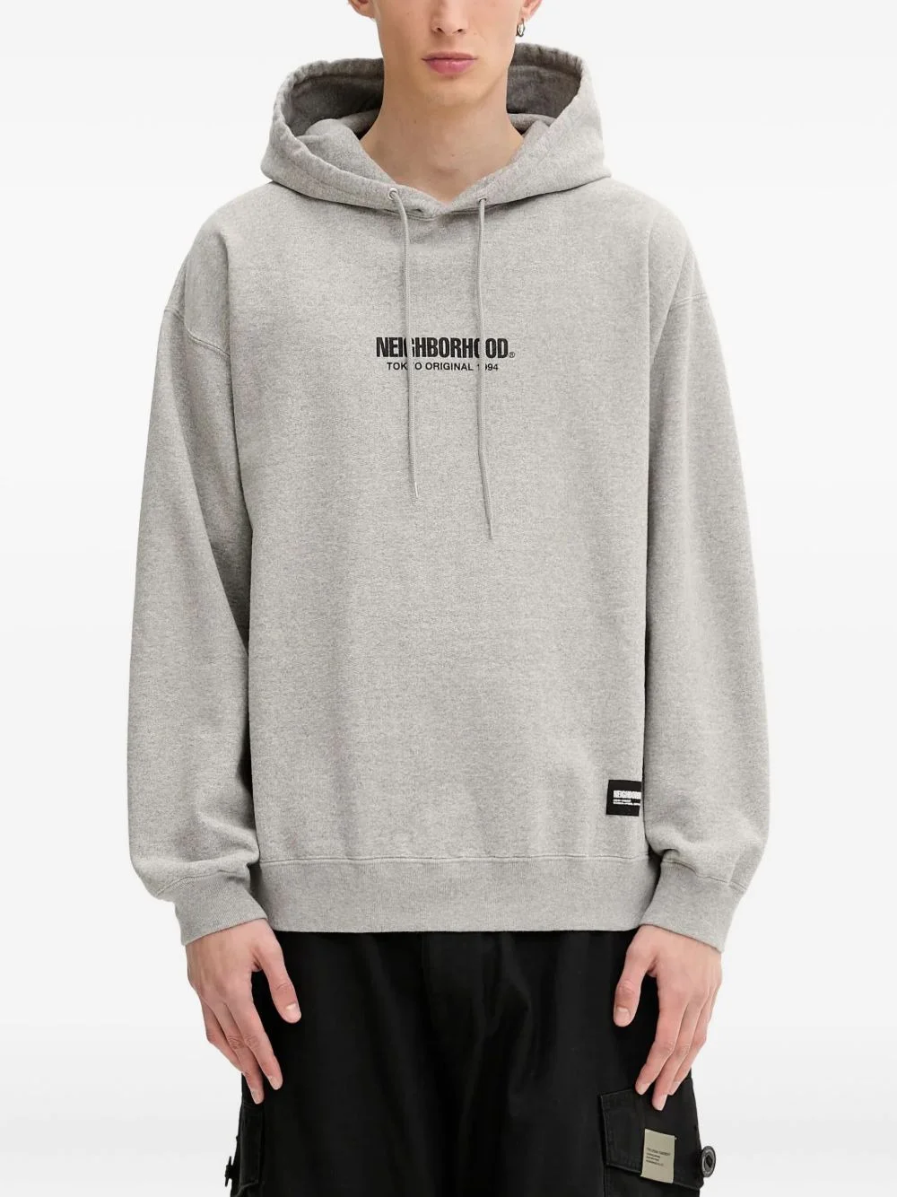 logo-appliqué hoodie - 1