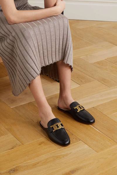 Tod's Embellished leather slippers outlook