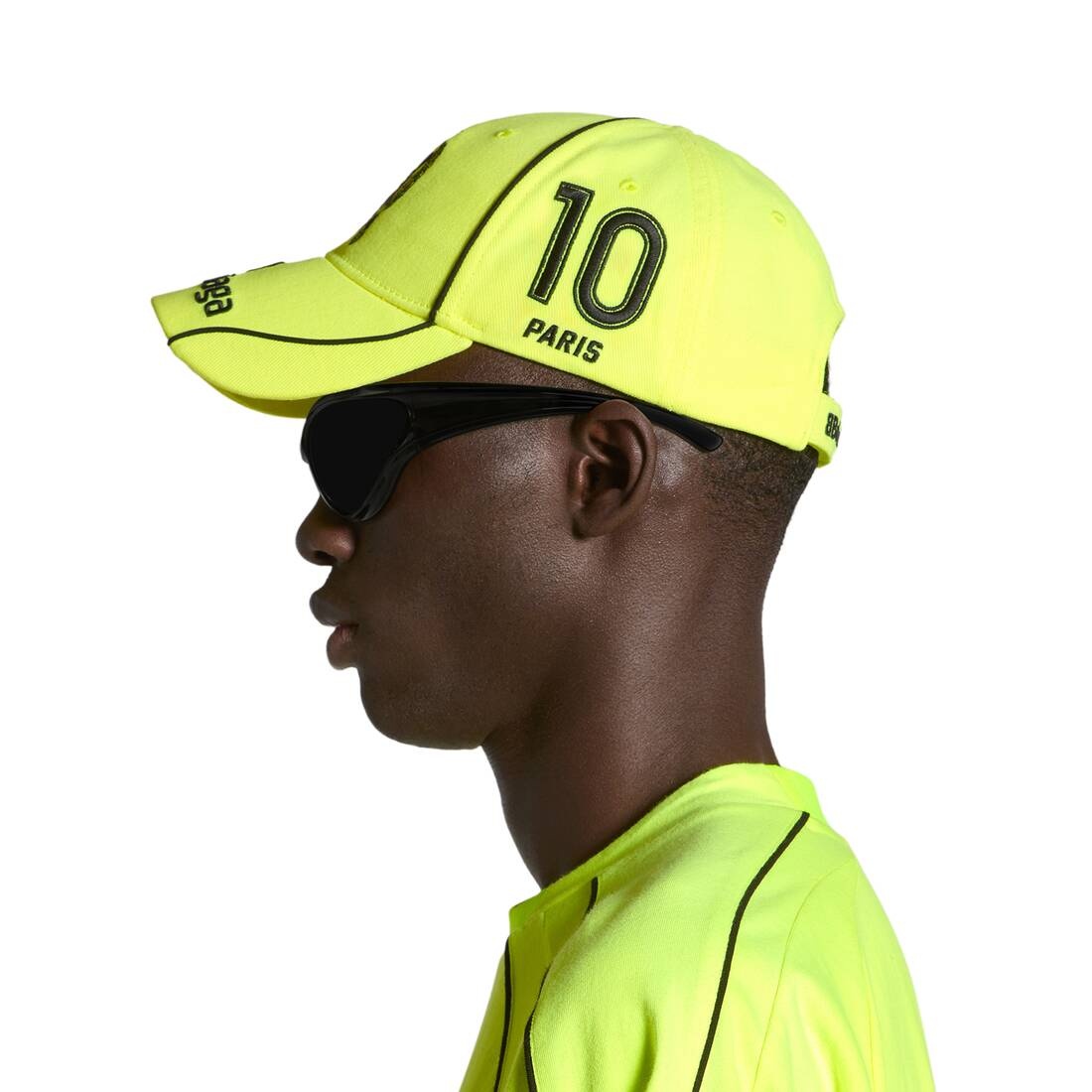 Men's Paris Soccer Cap in Neon Yellow - 6