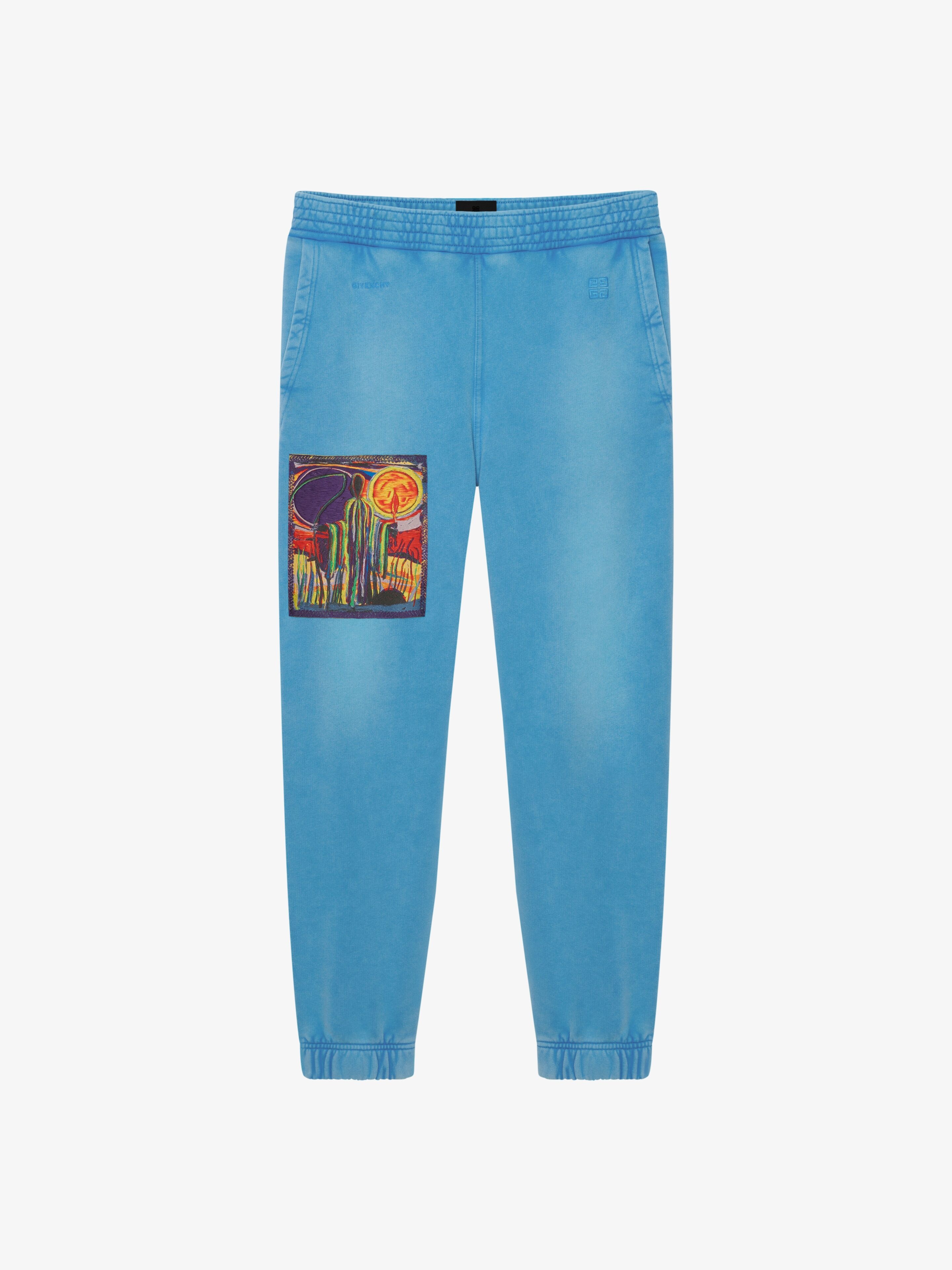 SLIM FIT JOGGER PANTS IN FELPA WITH REAPER EMBROIDERED PATCH - 1