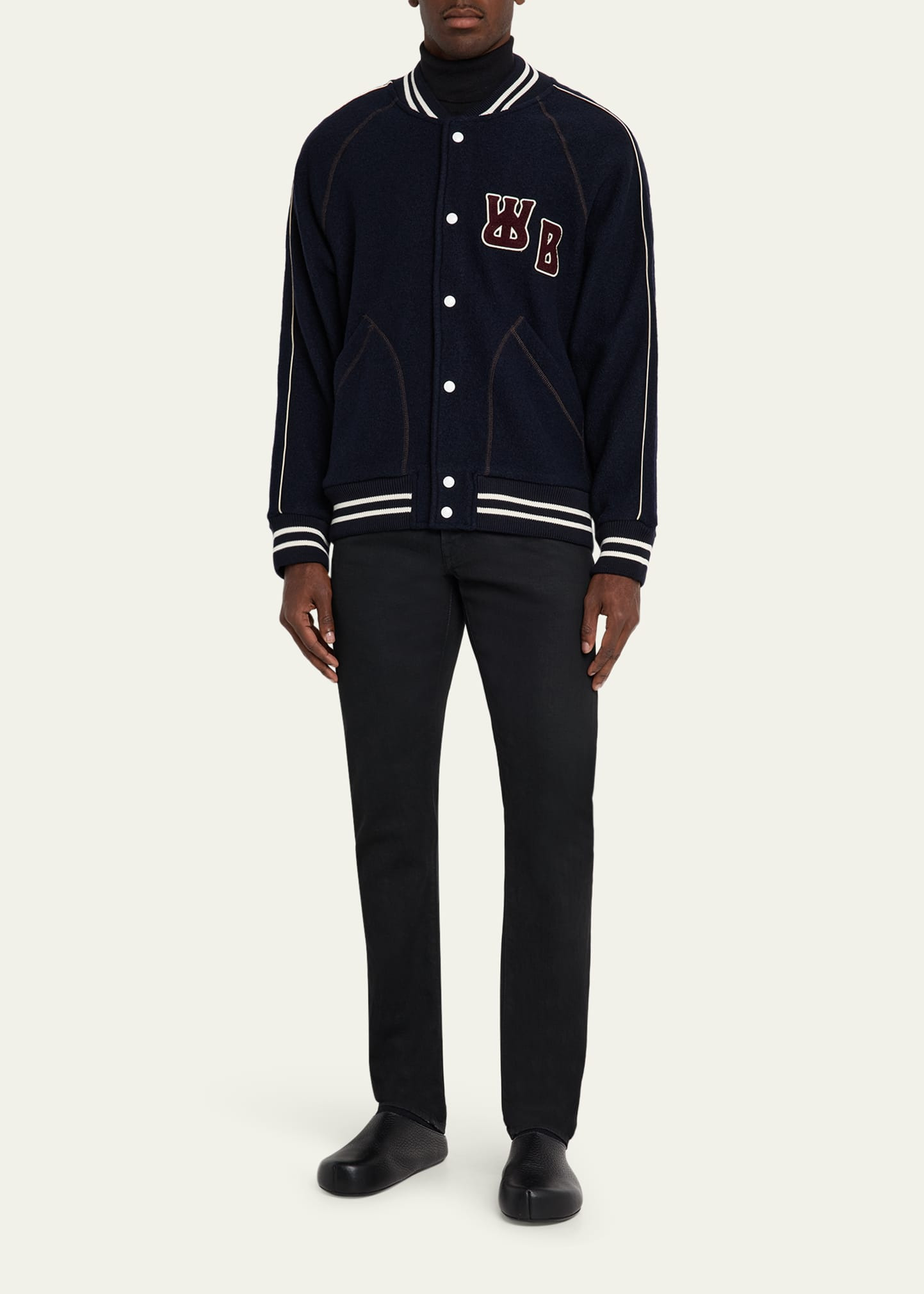Men's Wool Snap-Front Varsity Blouson - 2