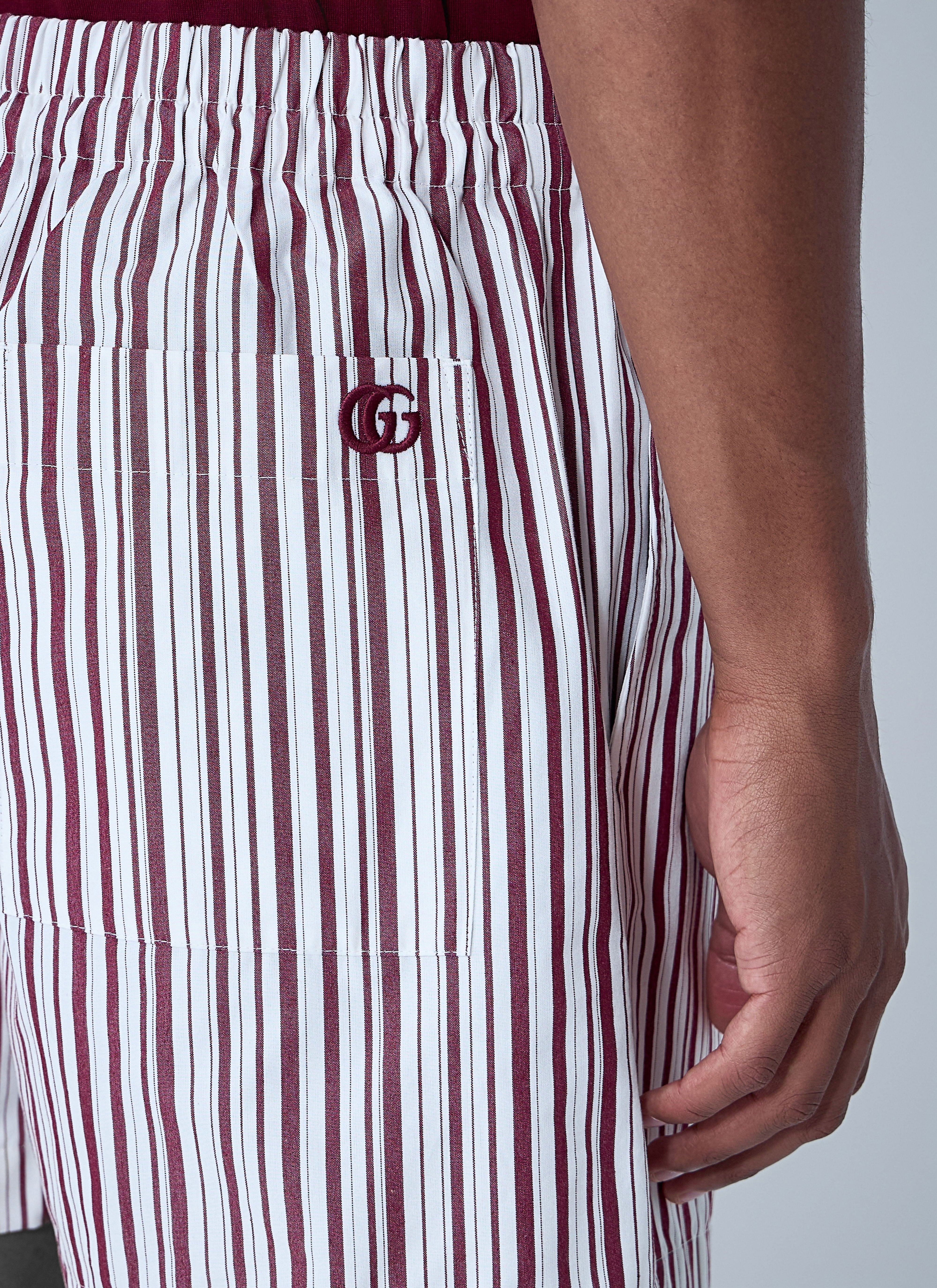 Gucci Men Striped Logo Motif Shorts - 6