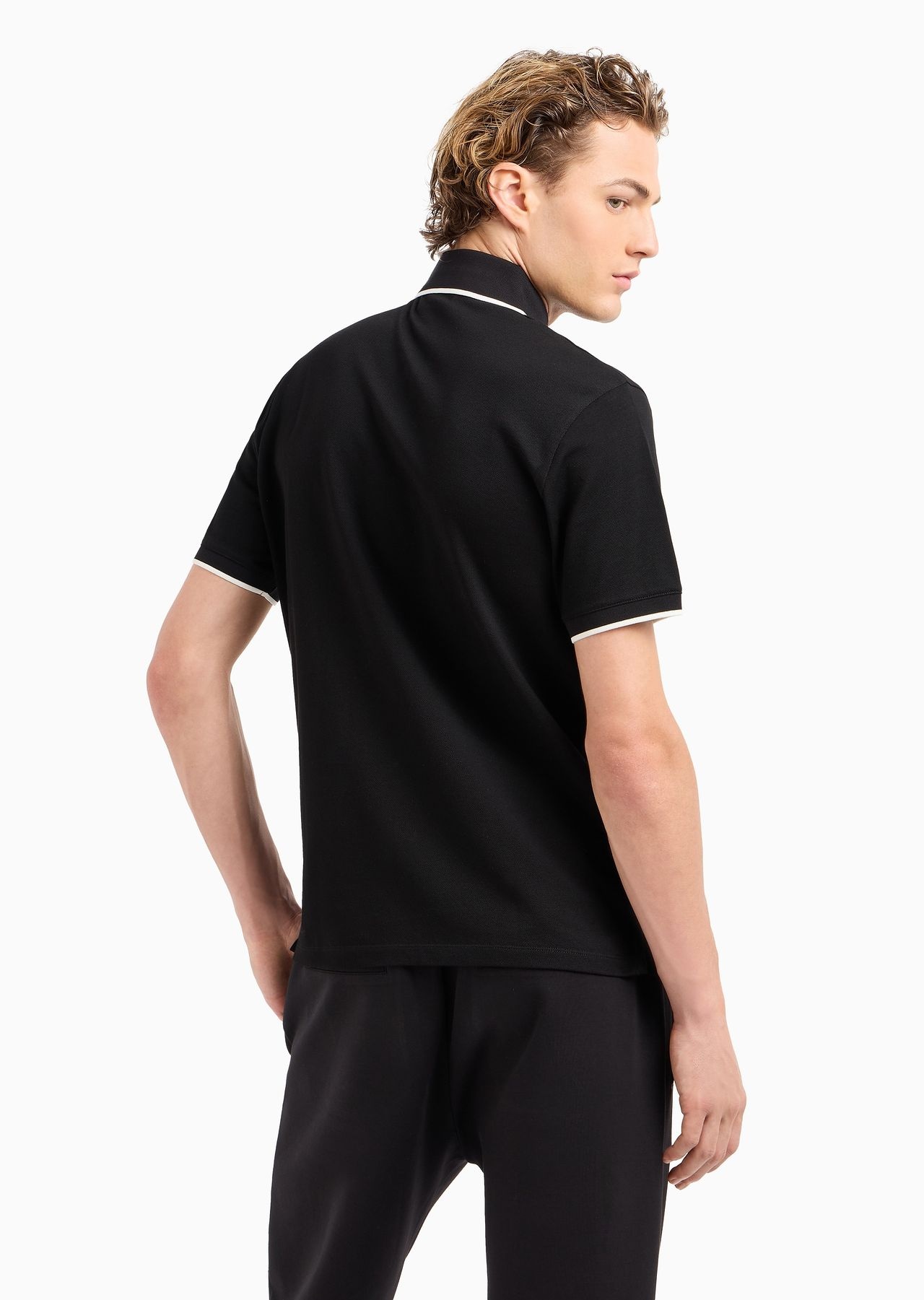 Mercerised piqué polo shirt with micro eagle embroidery - 3