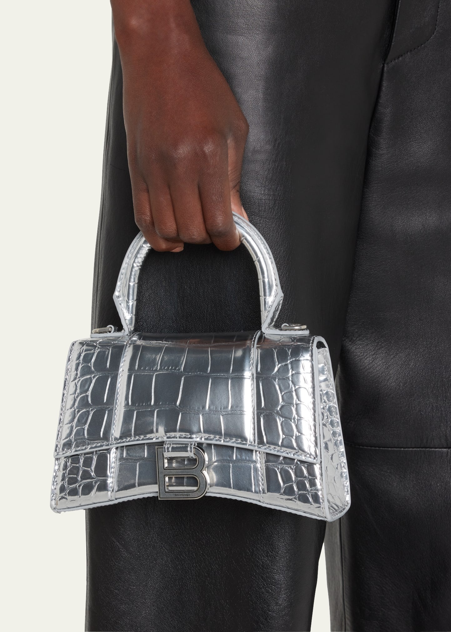 Hourglass XS Metallic Satchel Bag - 2