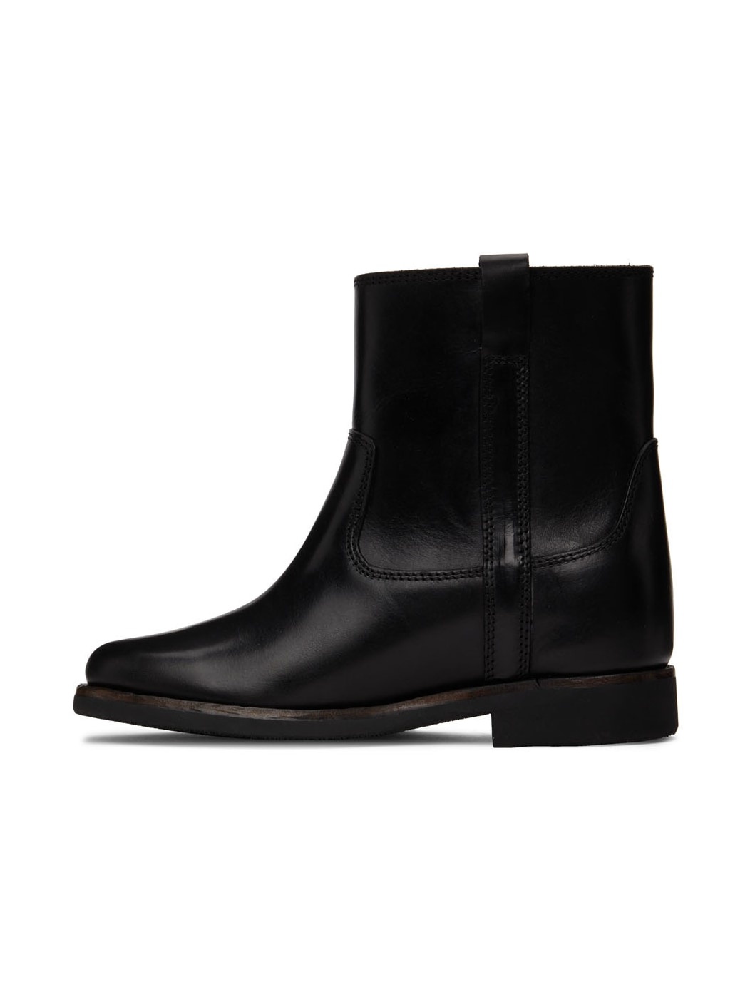 Black Leather Susee Boots - 3