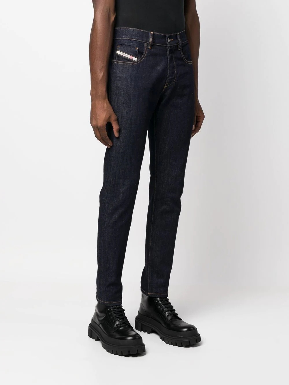 contrast stitching skinny jeans - 3