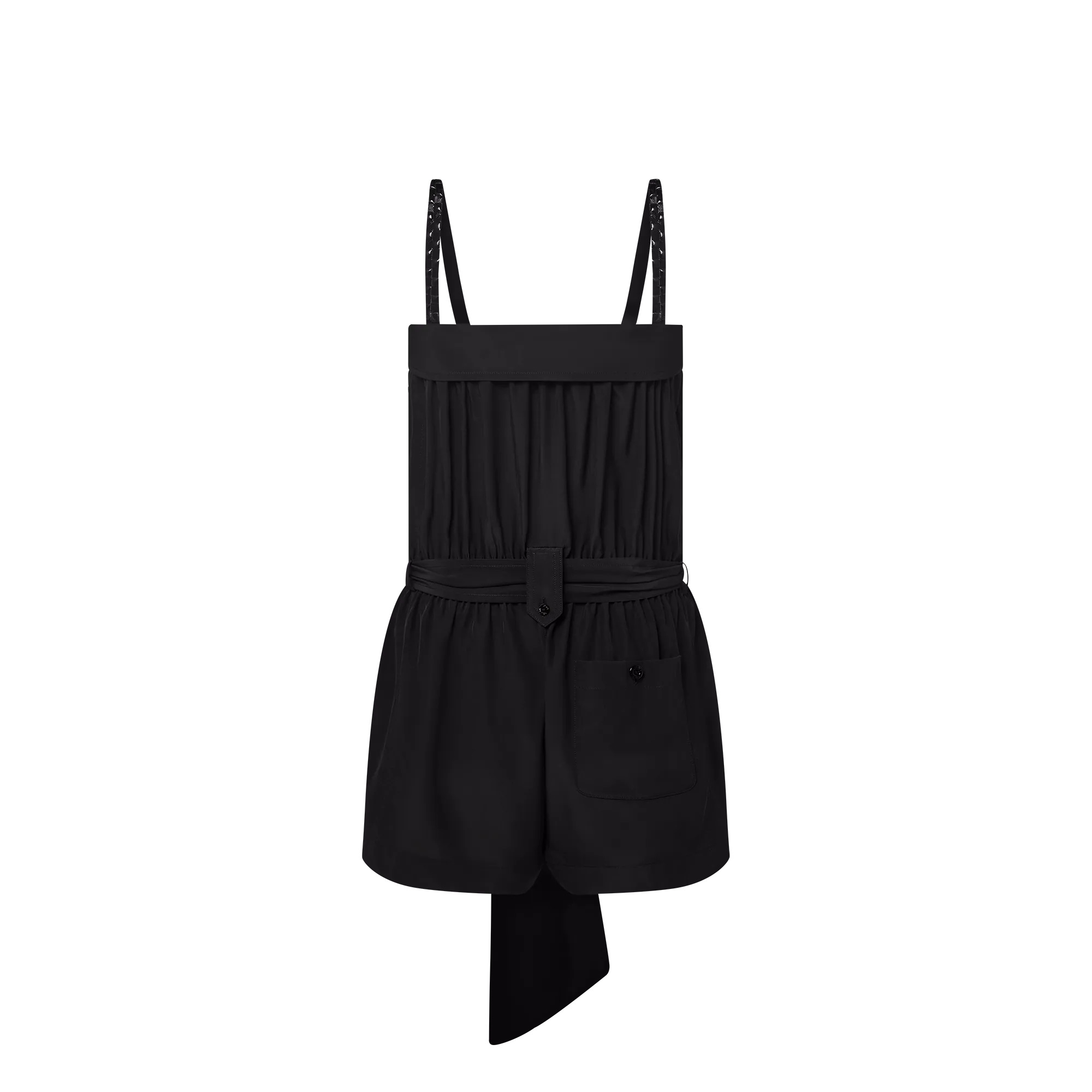Damier Strap Silk Playsuit - 3