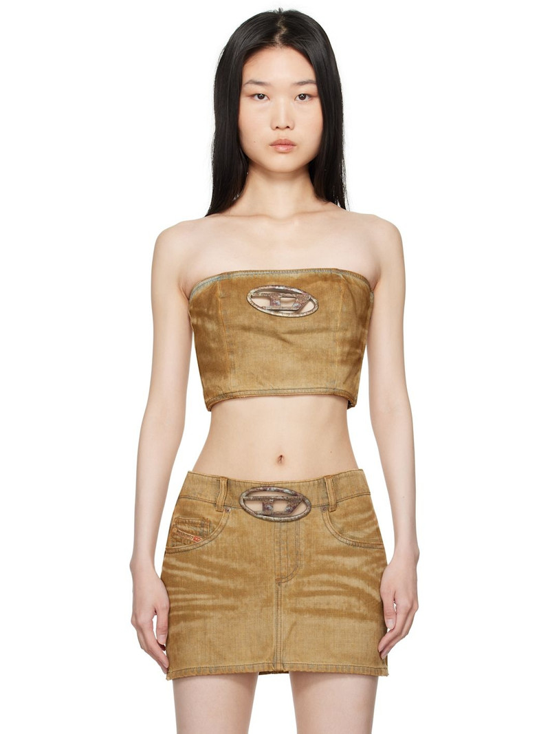 Brown De-Villess-Fsf Denim Tube Top - 1