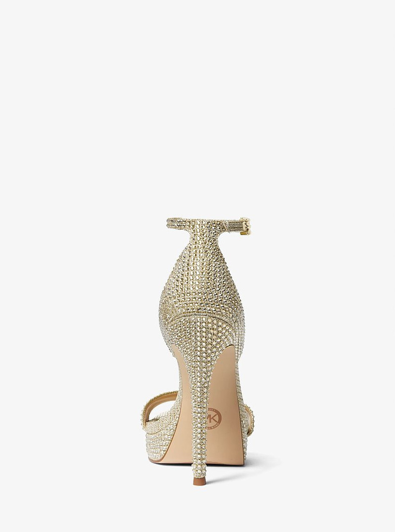 Jordyn Embellished Glitter Chain Mesh Platform Sandal 3