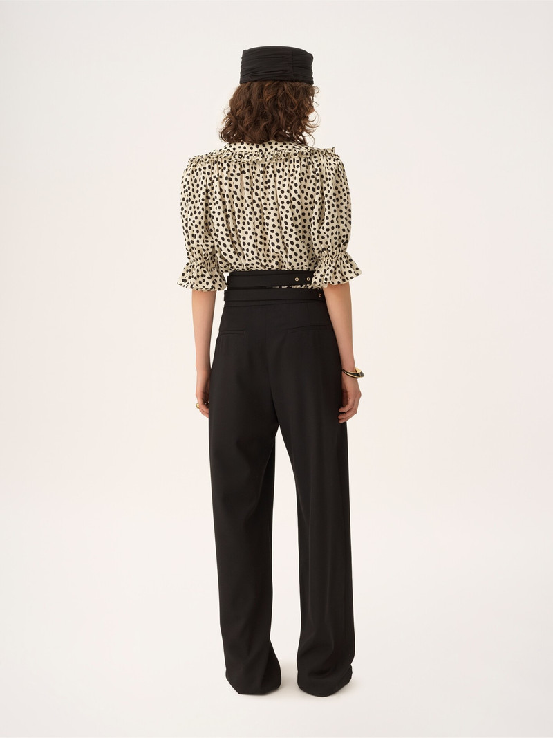 PUFF-SLEEVE RUFFLE TOP IN CRÊPE DE CHINE 4