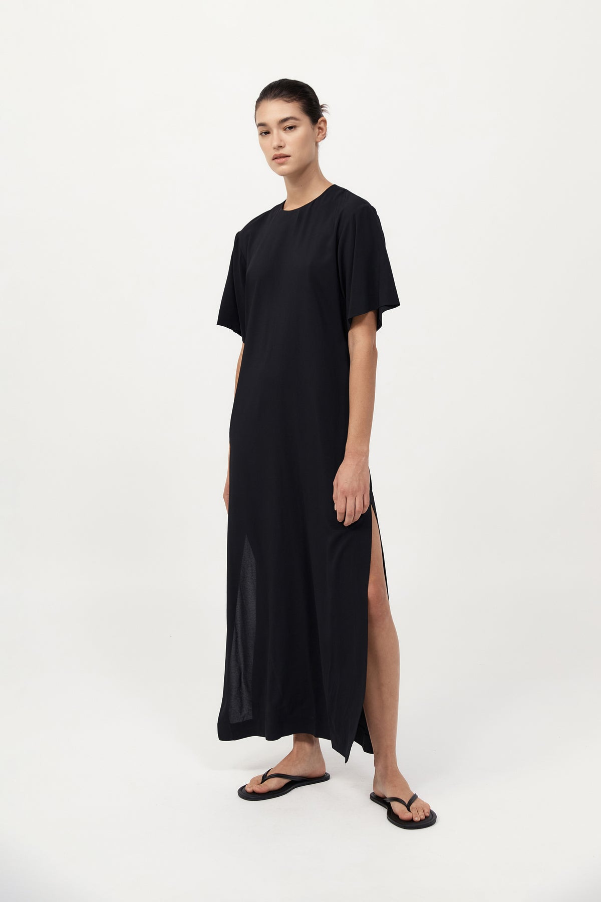 Relaxed Tee Dress - Black - 2