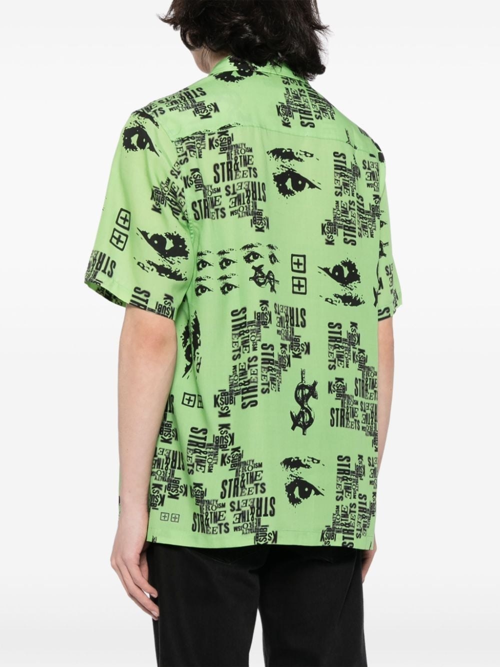 graphic-print tencel shirt - 4