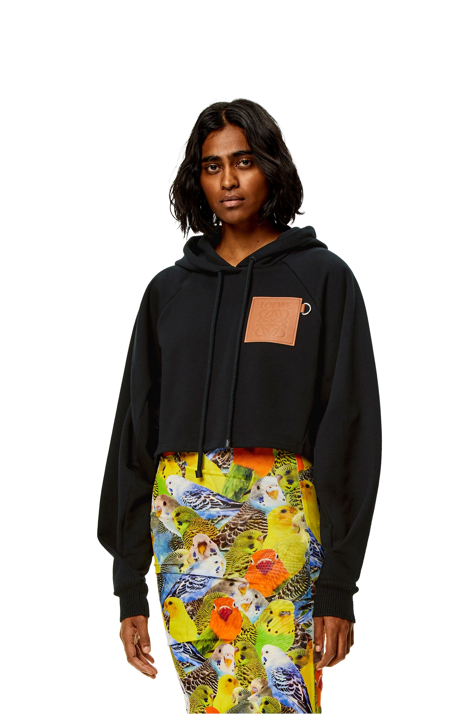 Anagram cropped hoodie in cotton - 3