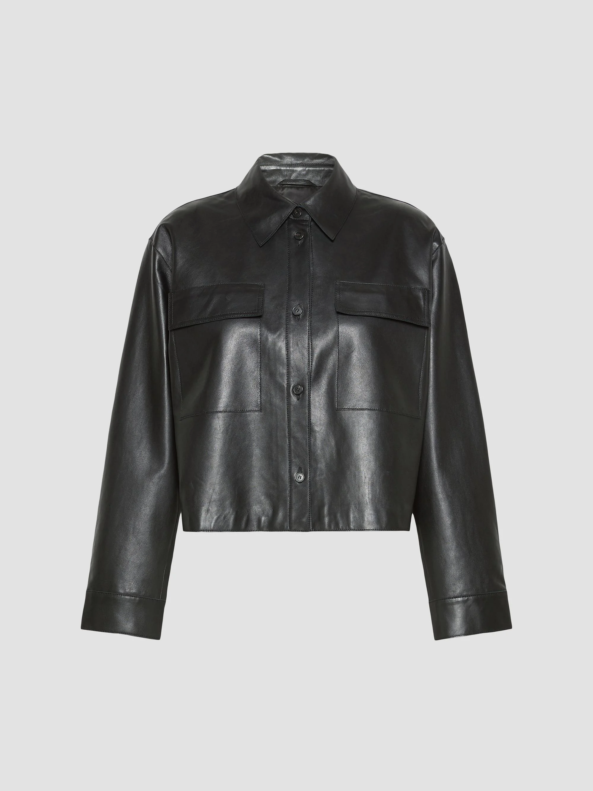 Women's Nappa Leather Jacket - Black - 1