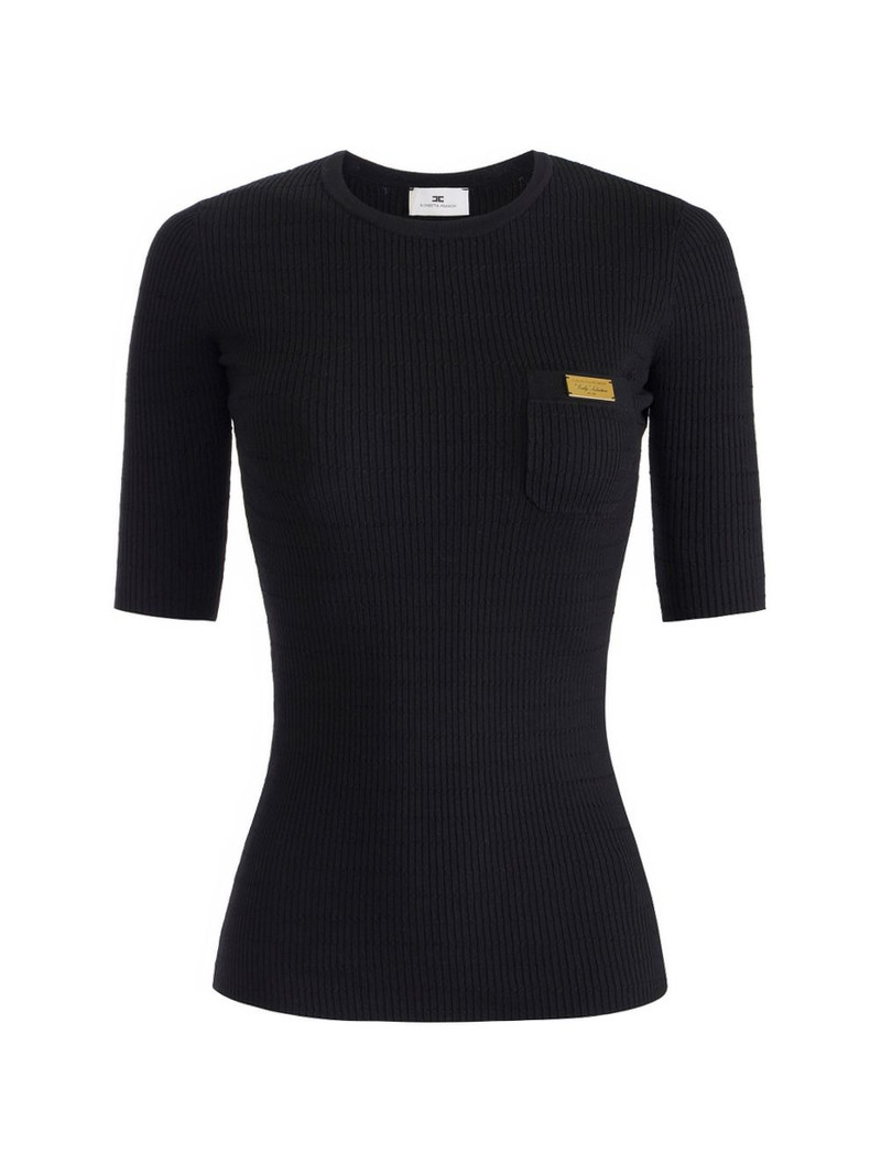micro-braided ribbed knit top 1