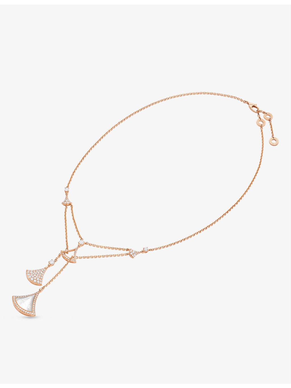 Divas' Dream 18ct rose-gold, 1.45ct brilliant-cut diamond and mother of pearl pendant necklace - 2